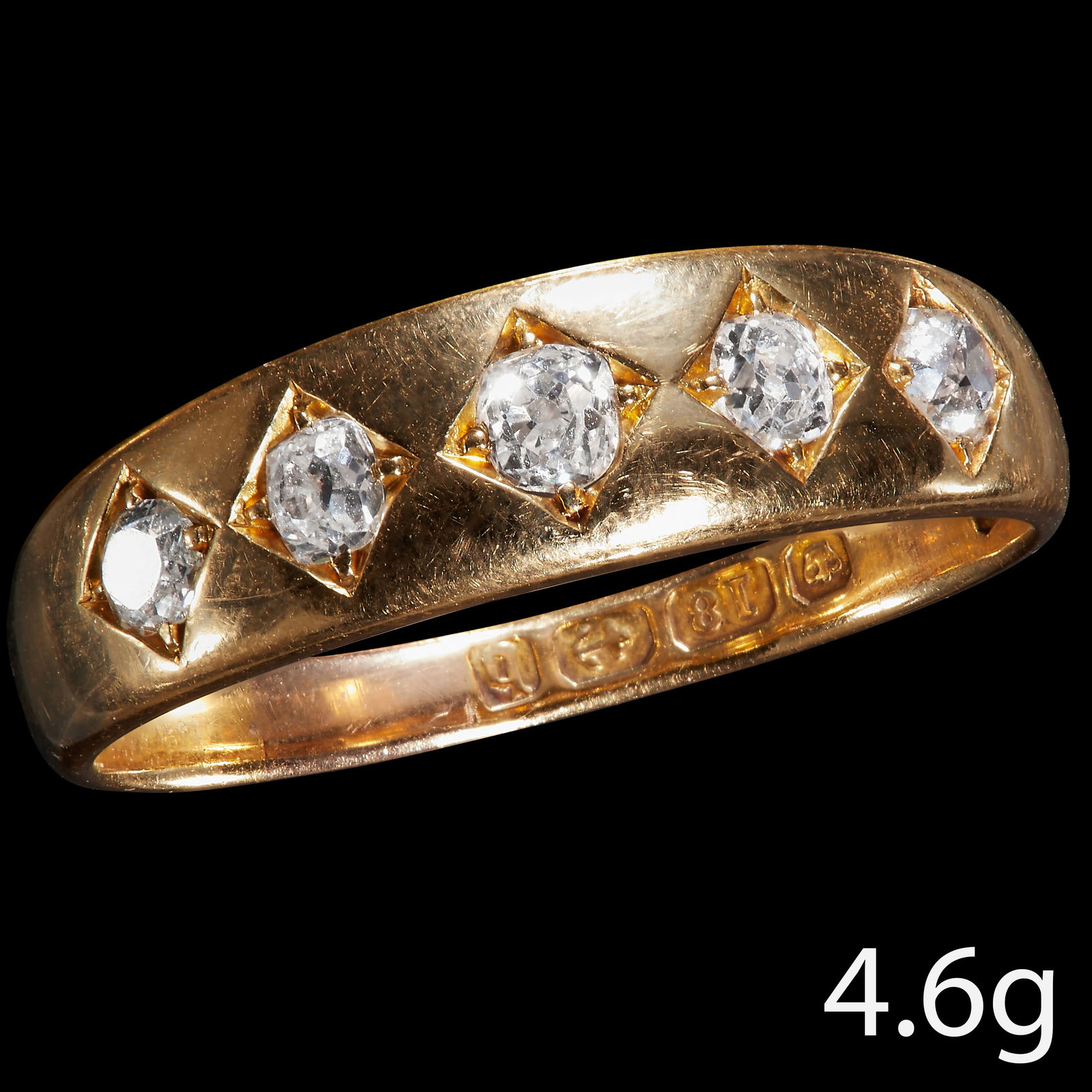 5-STONE DIAMOND GYPSY RING. (1 of 1)