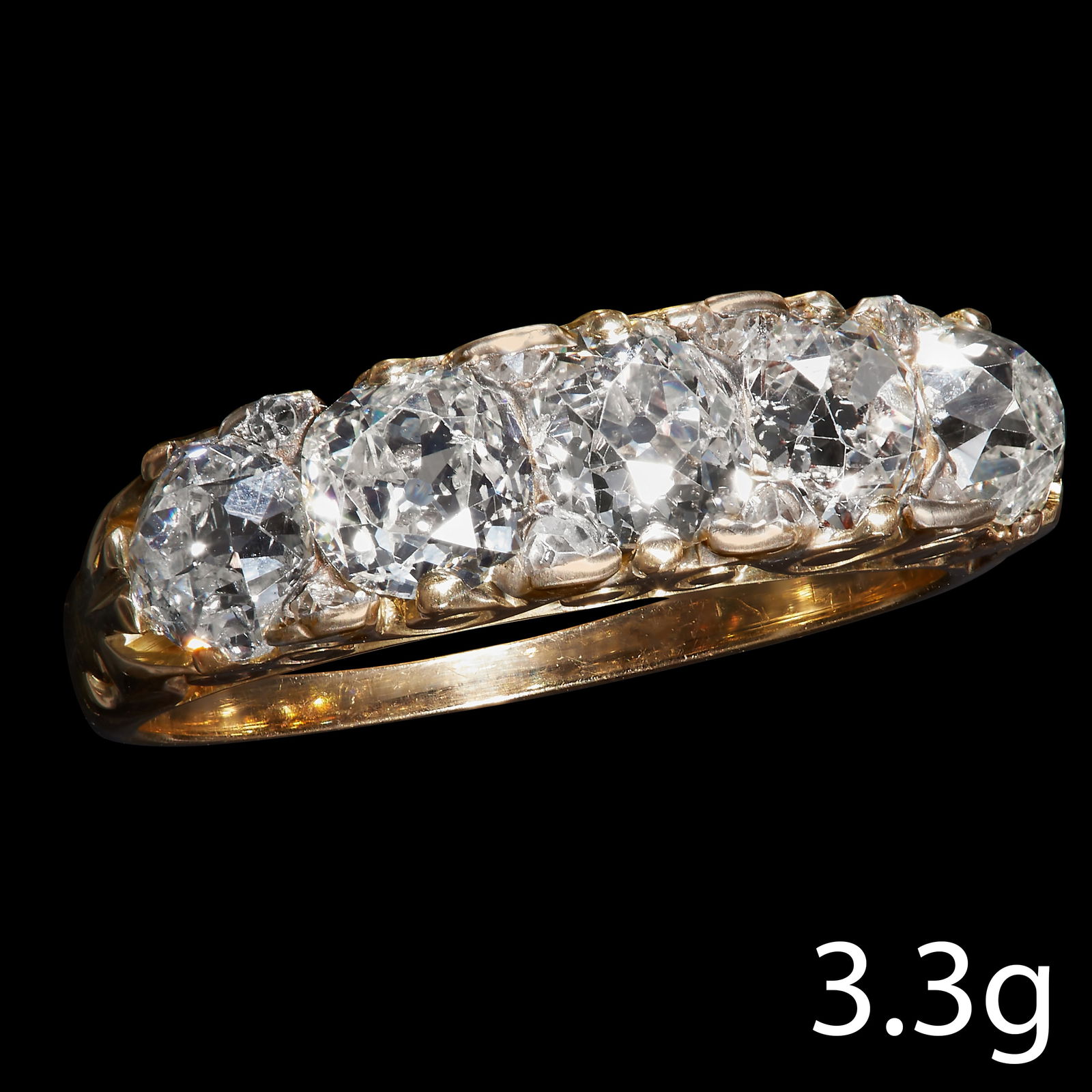 ANTIQUE 5-STONE DIAMOND RING, (1 of 1)
