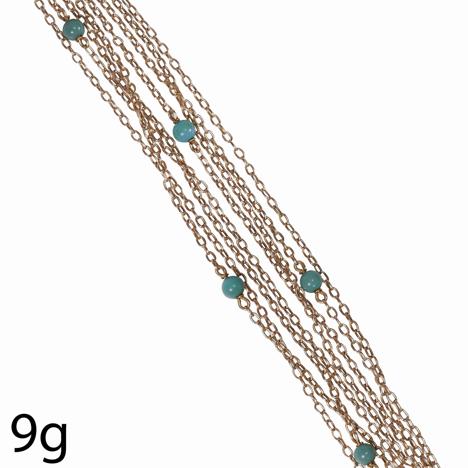 ANTIQUE GOLD GUARD CHAIN WITH TURQUOISE (1 of 1)