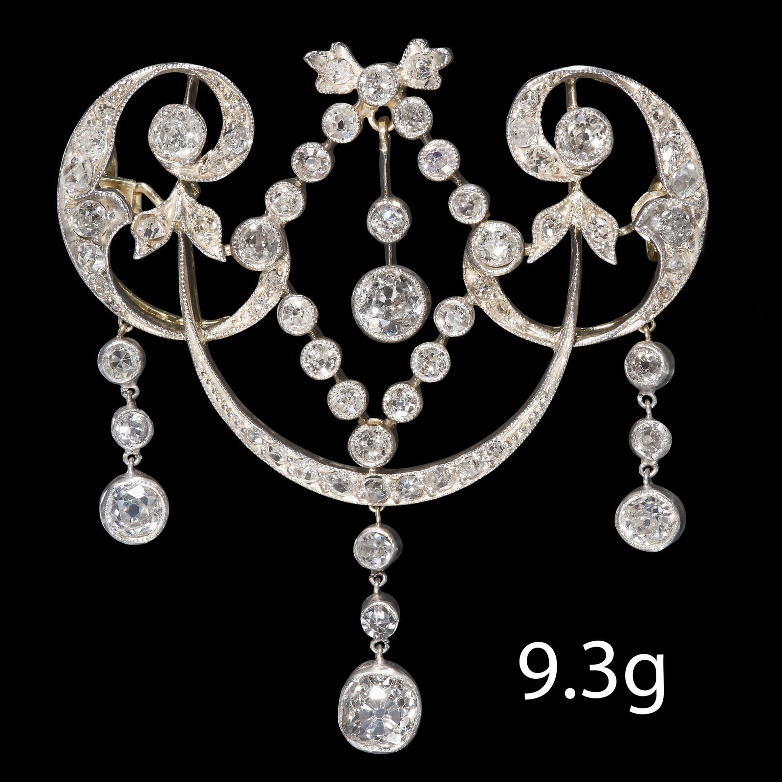 FINE BELLE EPOQUE DIAMOND BROOCH (1 of 1)