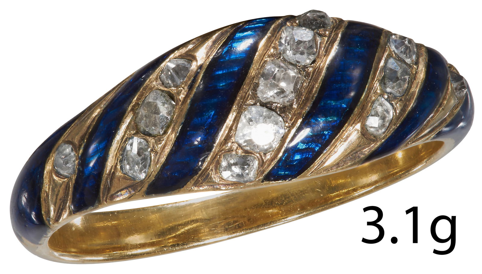 ANTIQUE DIAMOND AND ENAMEL RING (1 of 1)