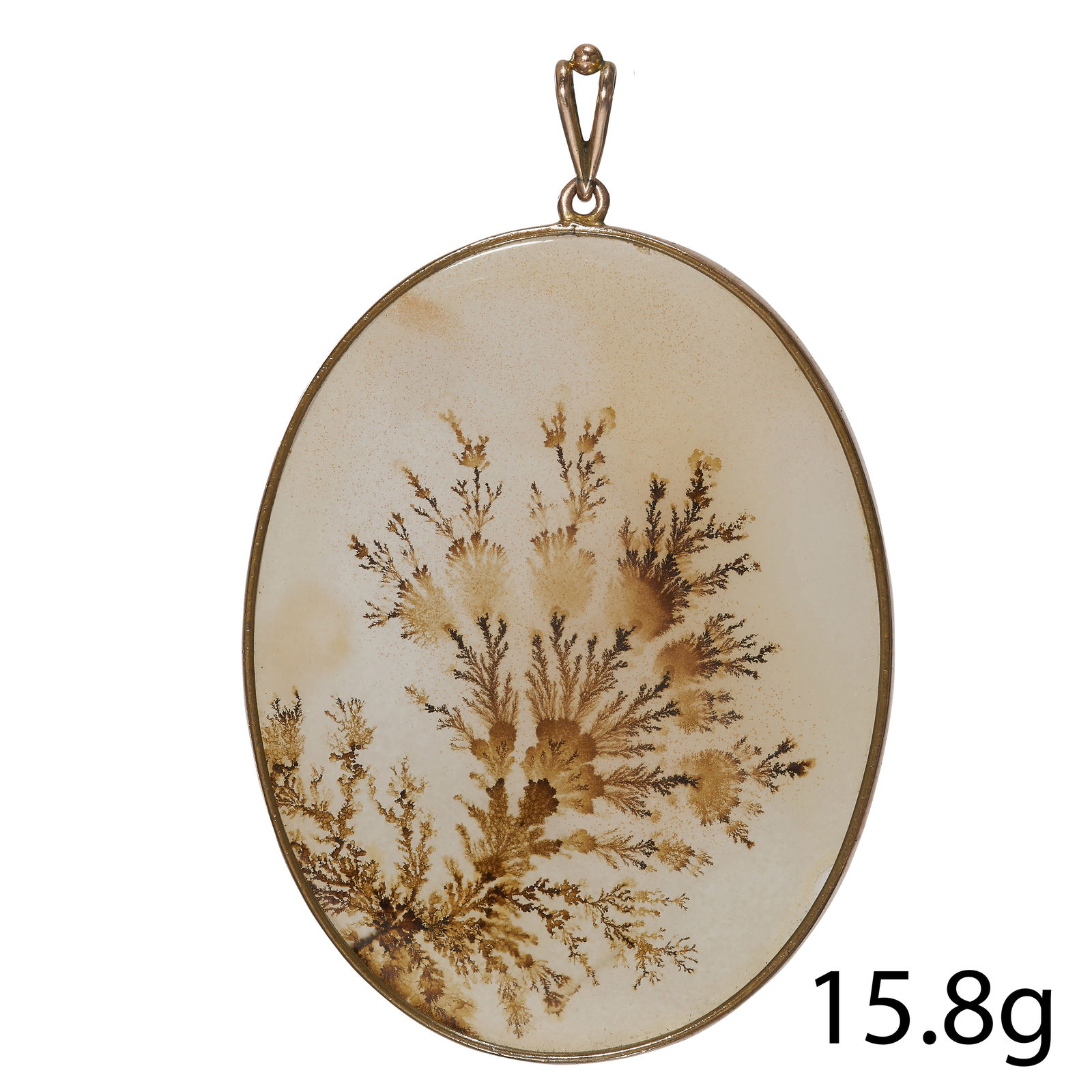 LARGE VICTORIAN DENDRITIC AGATE PENDANT (1 of 1)