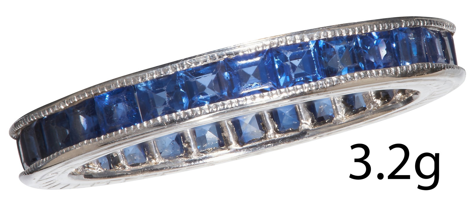 SAPPHIRE ETERNITY RING: SAPPHIRE ETERNITY RING.High carat gold.Set with vibrant sapphires Size: L3.2 gram.