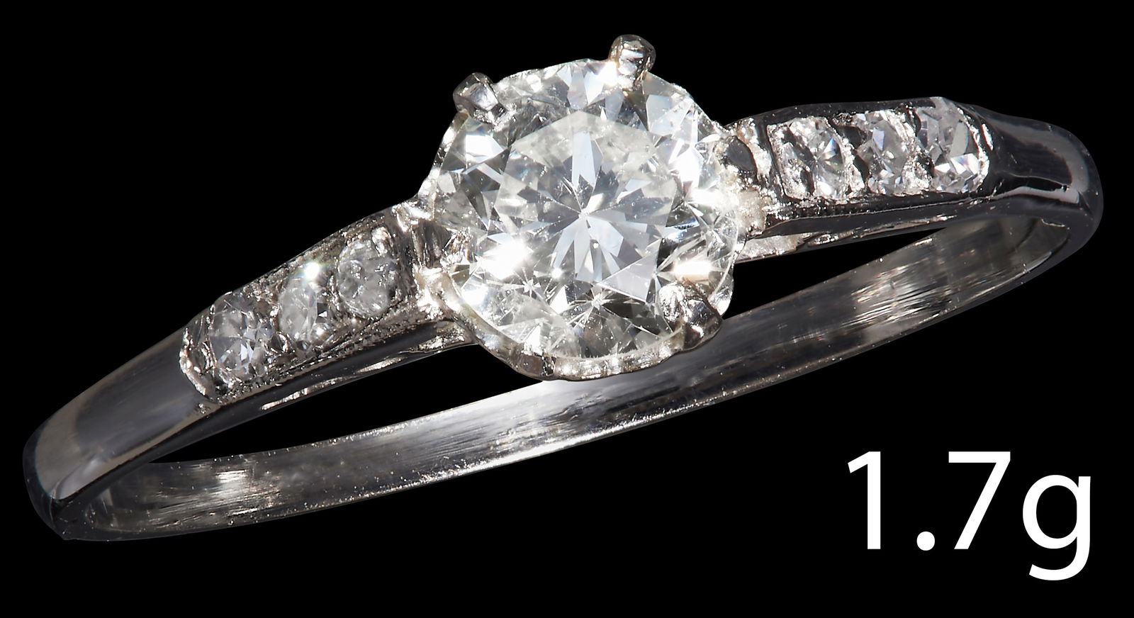 DIAMOND SOLITAIRE RING.: DIAMOND SOLITAIRE RING.High carat gold.Bright and lively diamonds approx 0.55 ct.Size:N 1/21.7. gram.