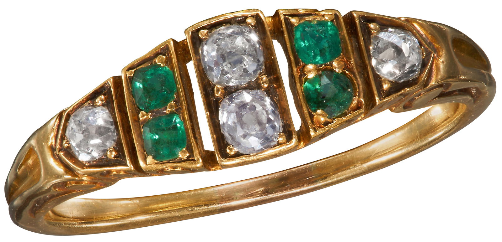 VICTORIAN EMERALD AND DIAMOND RING (1 of 1)