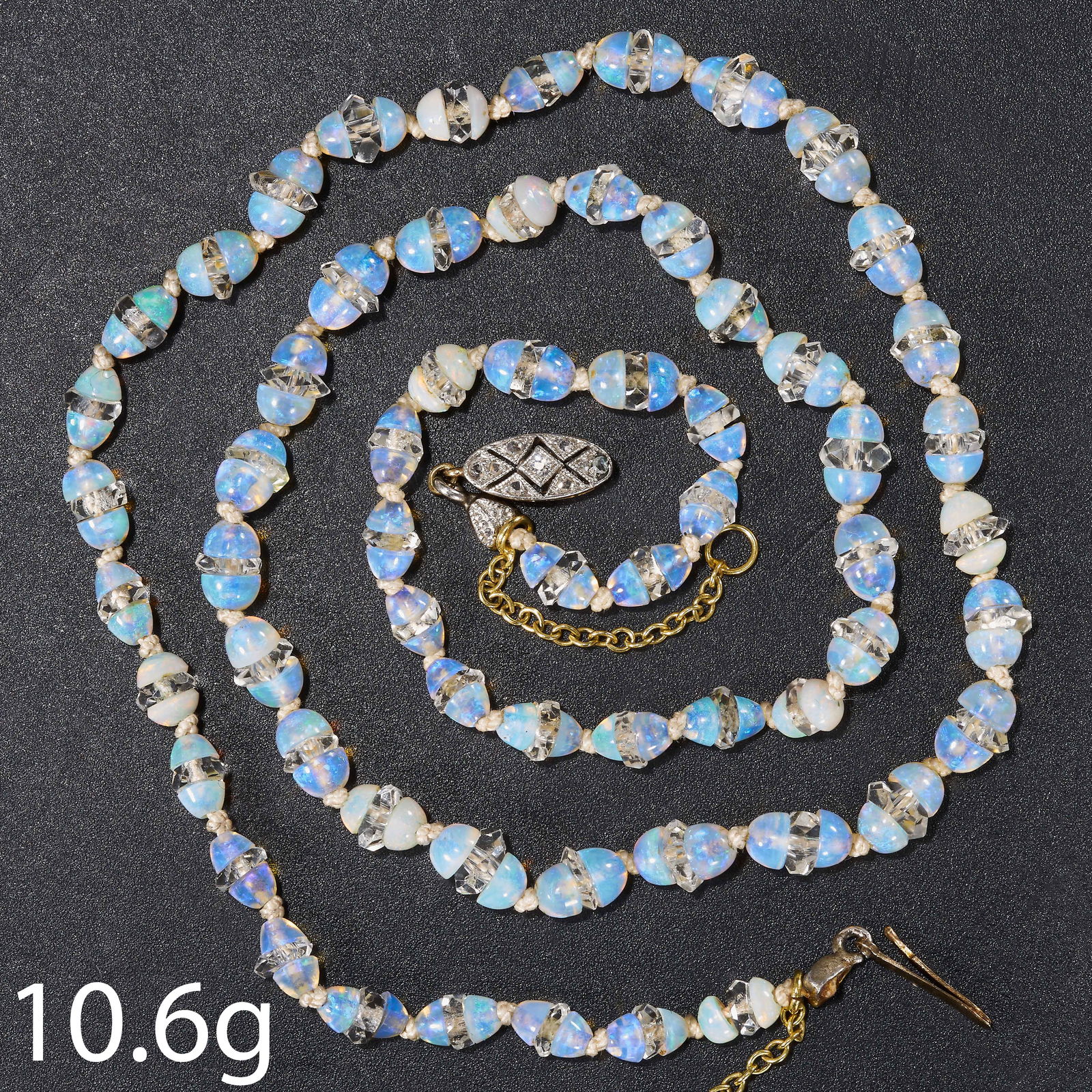 ART DECO OPAL AND CRYSTAL NECKLACE (1 of 1)