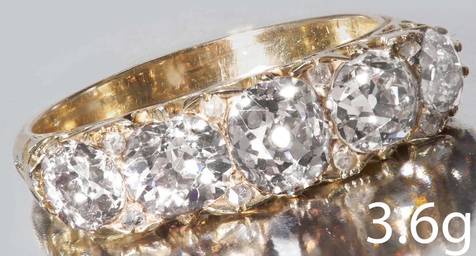 ANTIQUE DIAMOND 5-STONE RING (1 of 1)