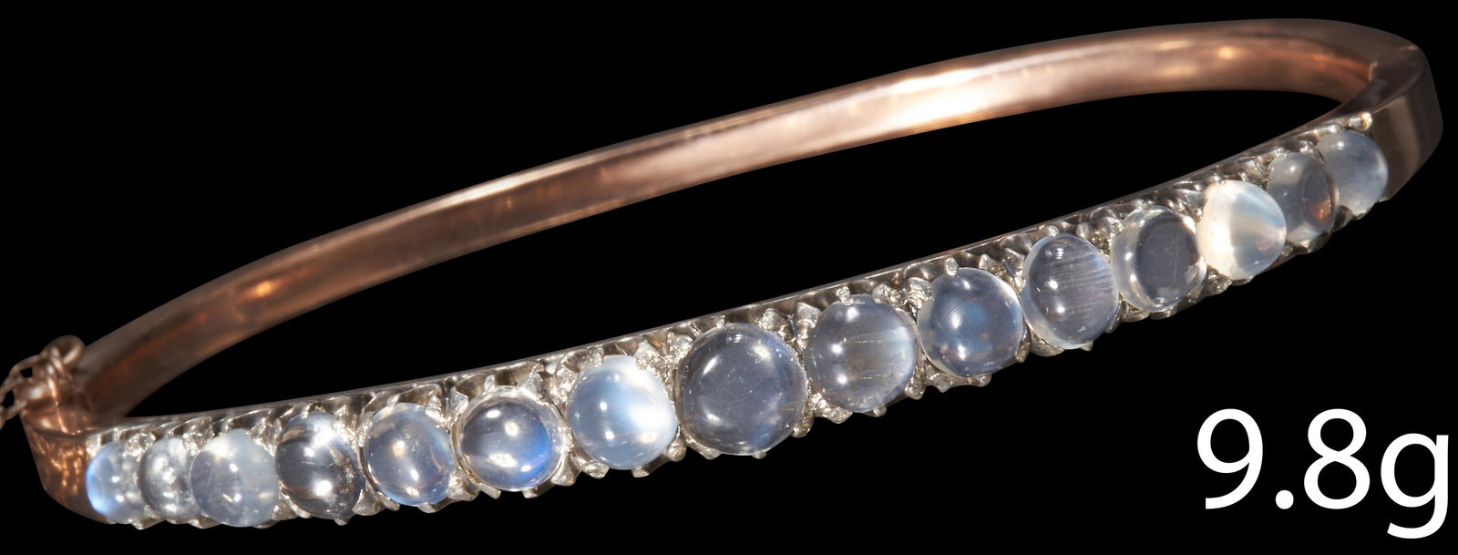 FINE ANTIQUE MOONSTONE HINGED BANGLE (1 of 1)