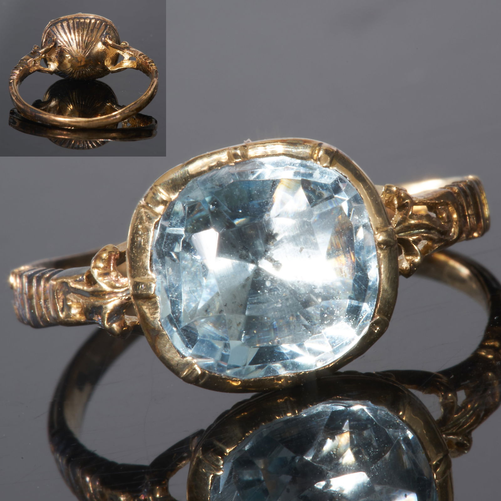 ANTIQUE GEORGIAN AQUAMARINE RING (1 of 1)