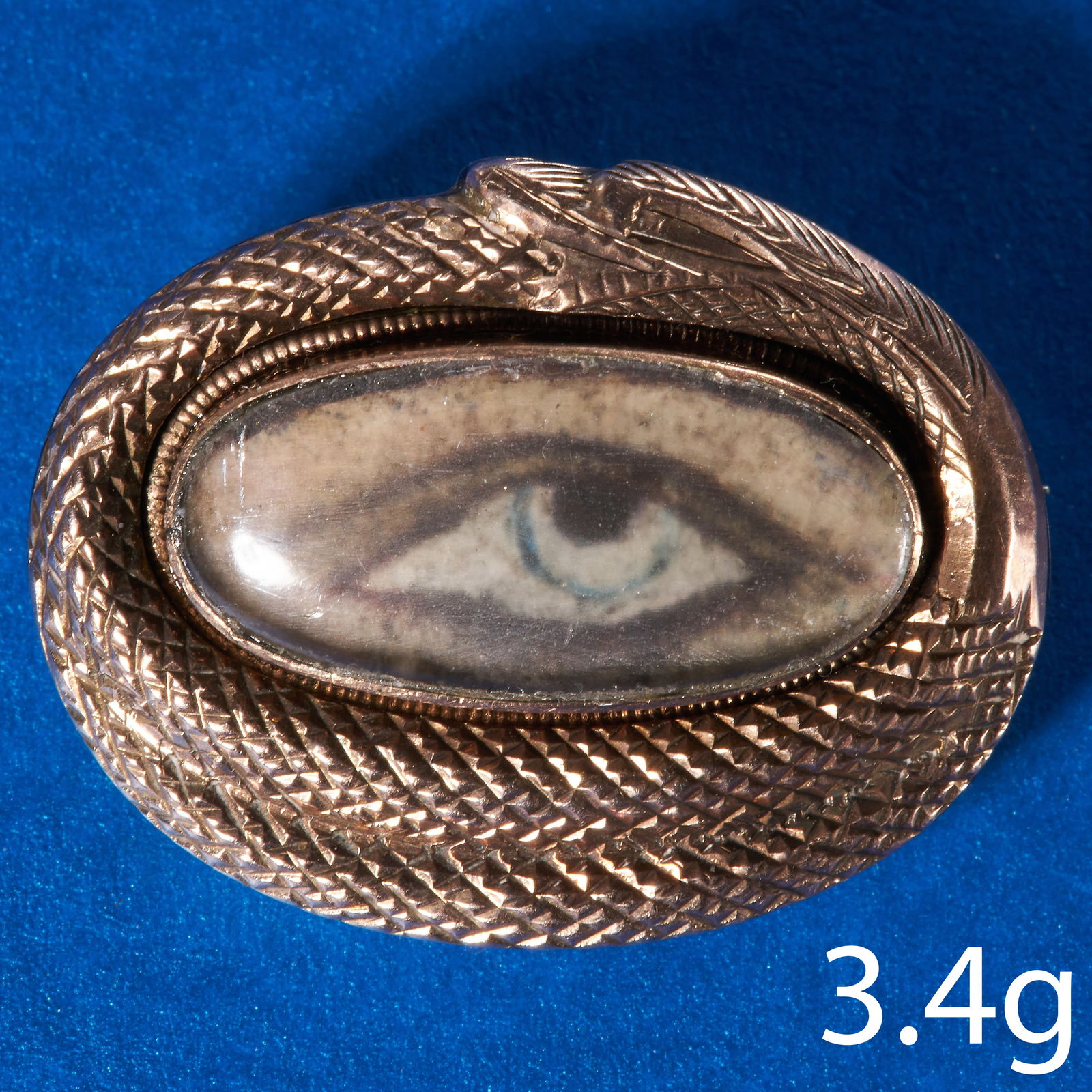 GEORGIAN OUROBOROS LOVERS EYE BROOCH (1 of 1)