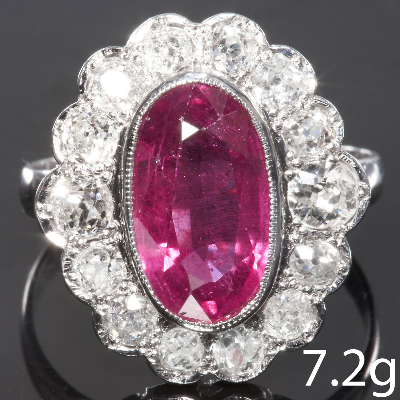 LARGE RUBY AND DIAMOND CLUSTER RING (1 of 1)