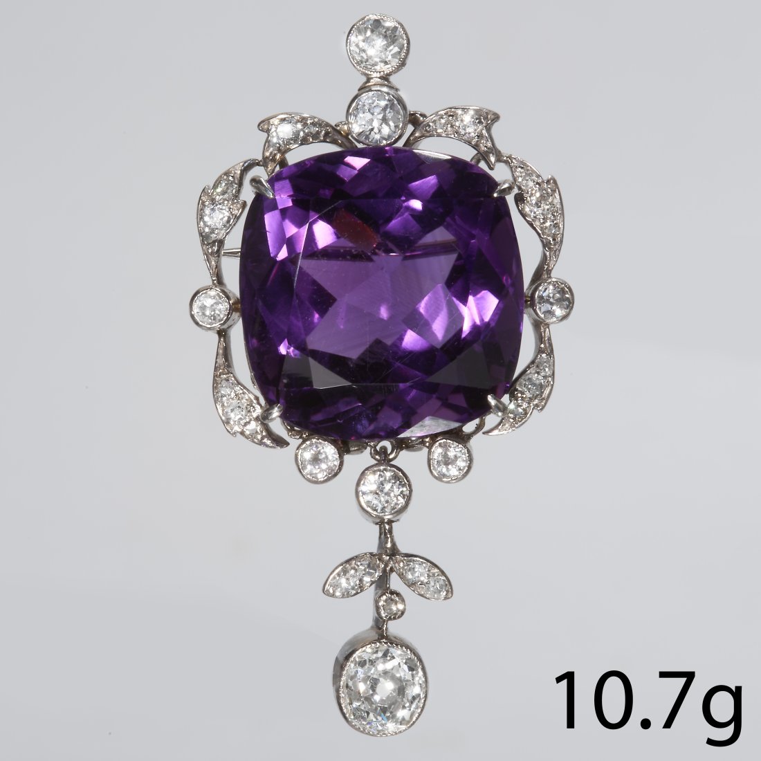 BELLE EPOQUE AMETHYST AND DIAMOND BROOCH (1 of 1)