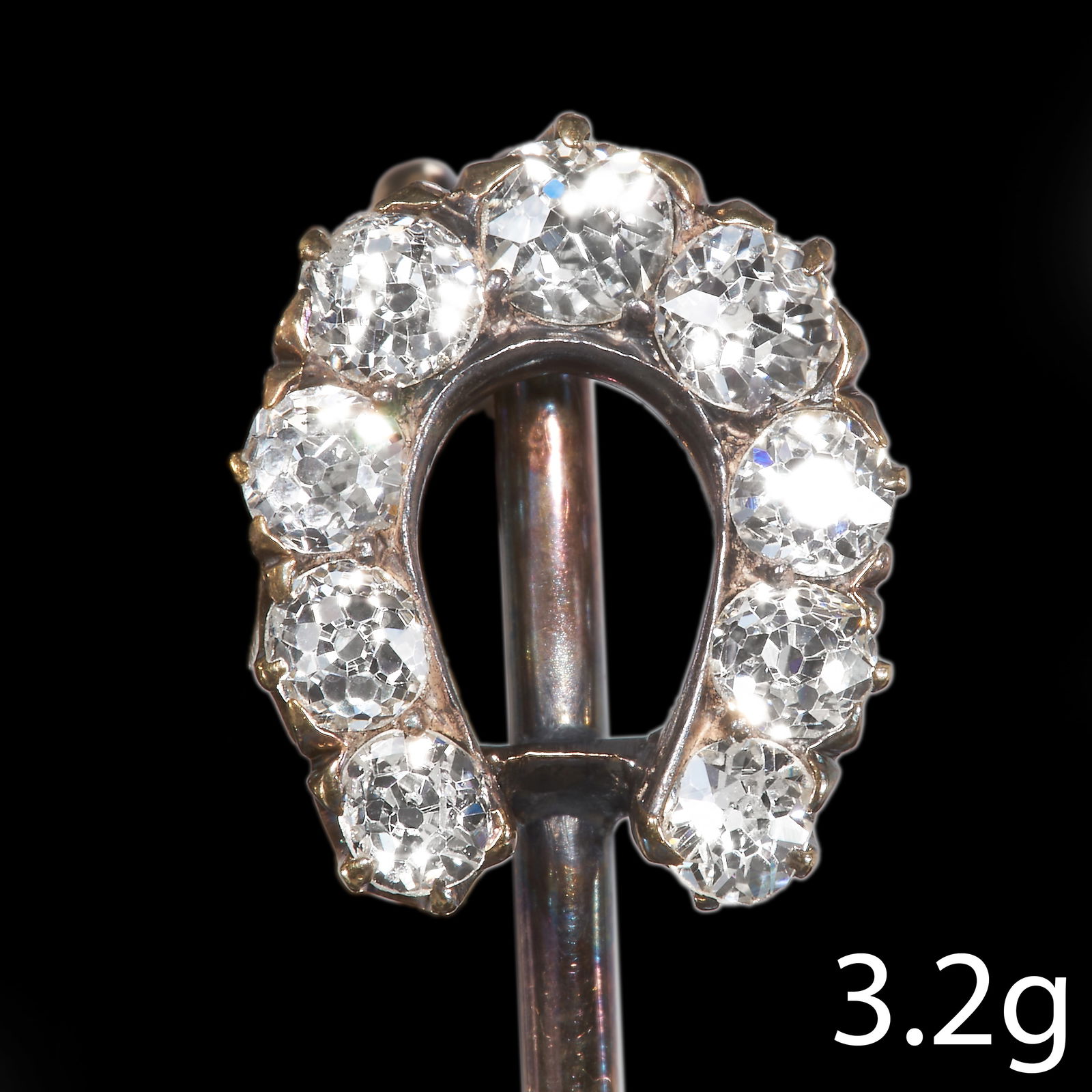 EDWARDIAN DIAMOND HORSESHOE BROOCH (1 of 1)