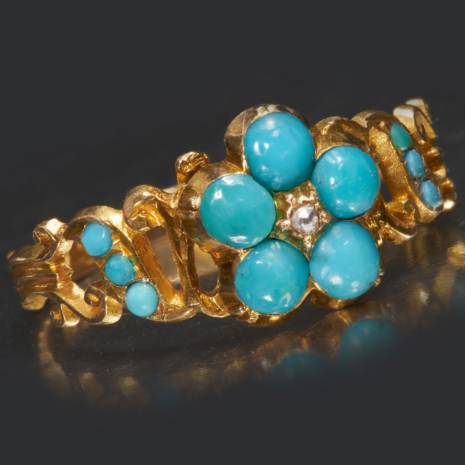 VICTORIAN TURQUOISE AND DIAMOND RING (1 of 1)