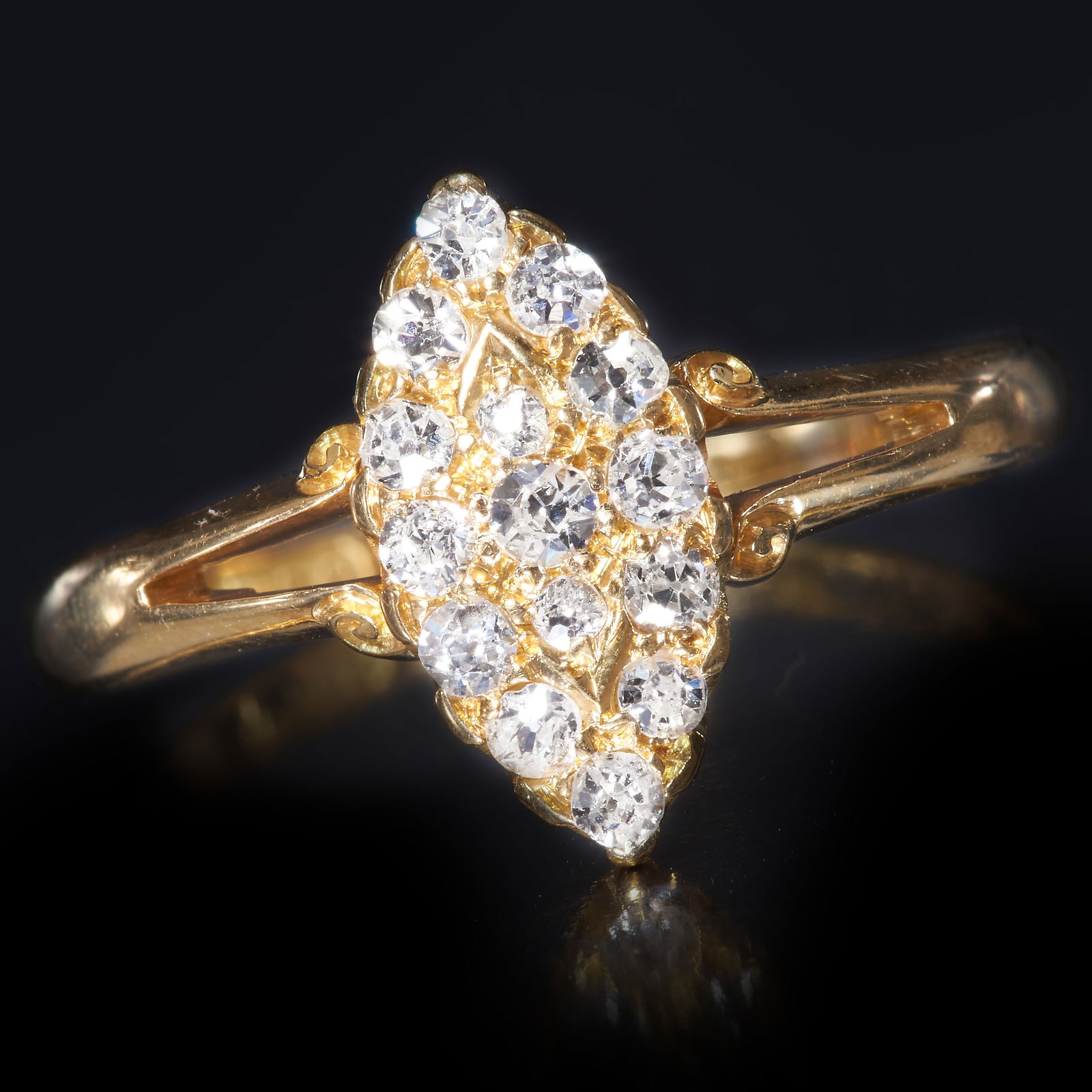 VICTORIAN MARQUISE OLD CUT DIAMOND RING (1 of 1)