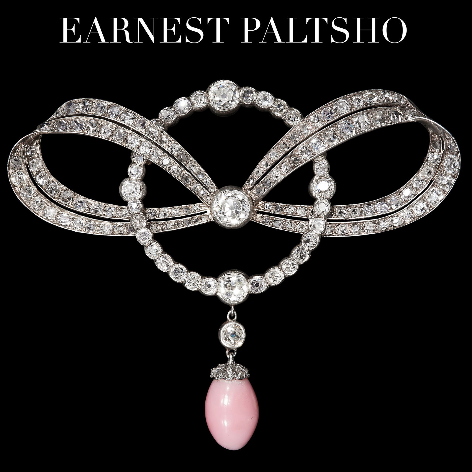 ERNST PALTSCHO (Attrib. to), BELLE EPOQUE LARGE DIAMOND AND CONCH PEARL BROOCH (1 of 2)
