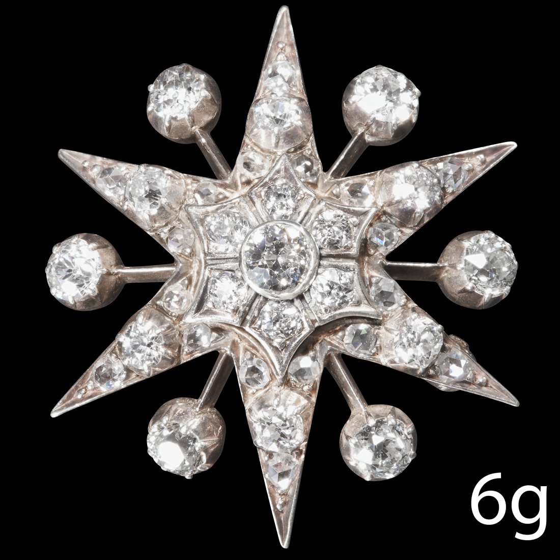 ANTIQUE DIAMOND STAR BROOCH (1 of 1)