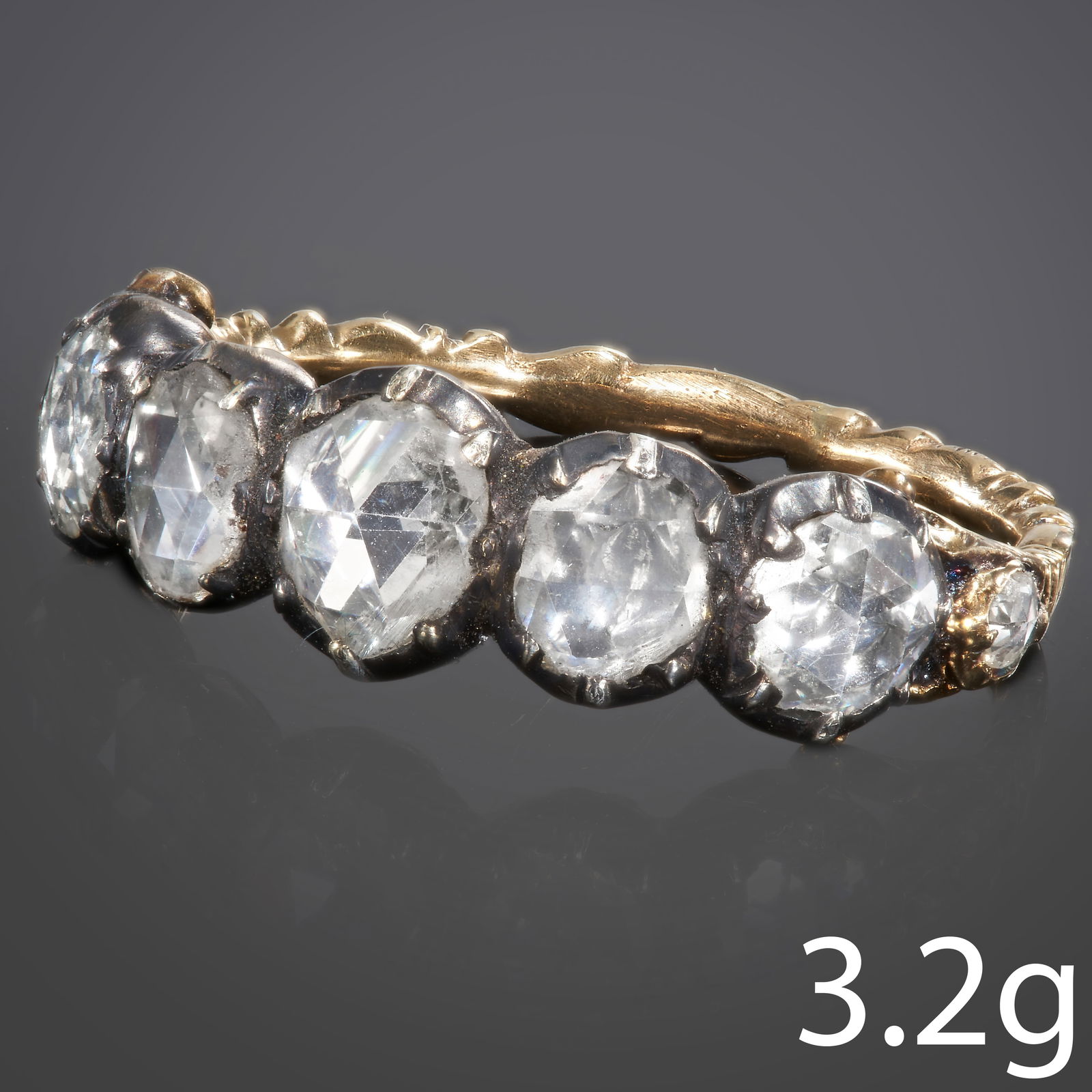 ANTIQUE ROSE CUT DIAMOND 5-STONE RING (1 of 2)