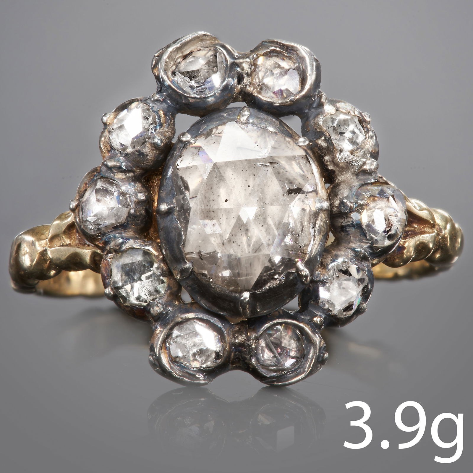 ROSE CUT DIAMOND CLUSTER RING (1 of 2)