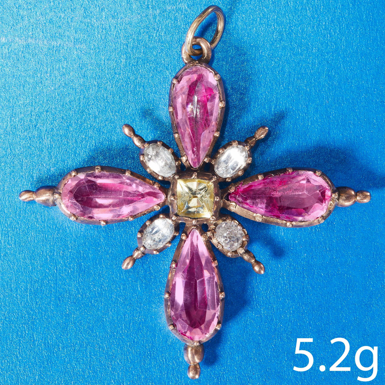 GEORGIAN TOPAZ CROSS PENDANT (1 of 1)