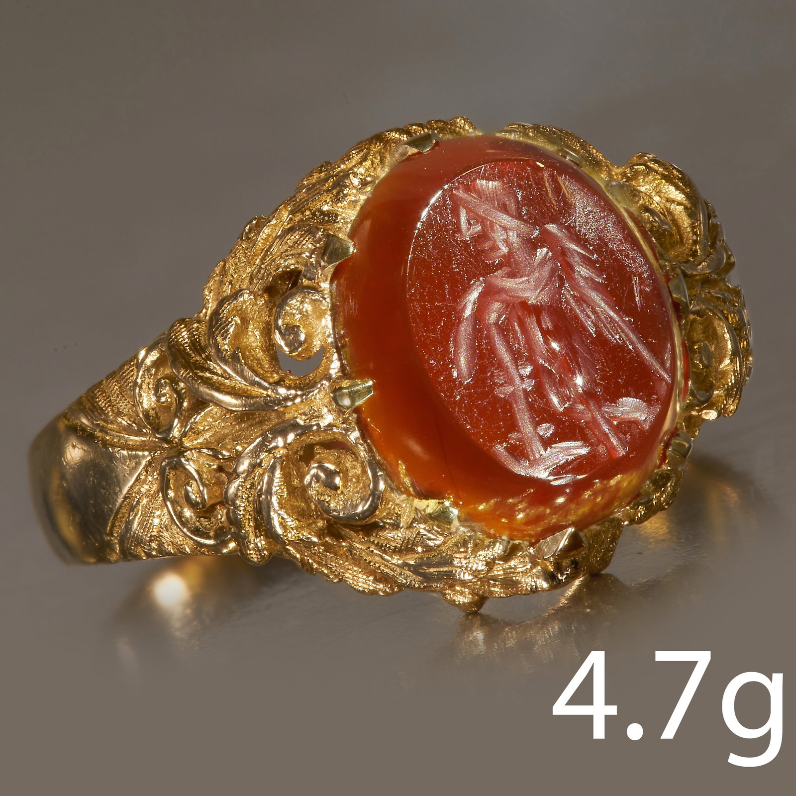 ANTIQUE CARVED INTAGLIO SEAL RING (1 of 1)