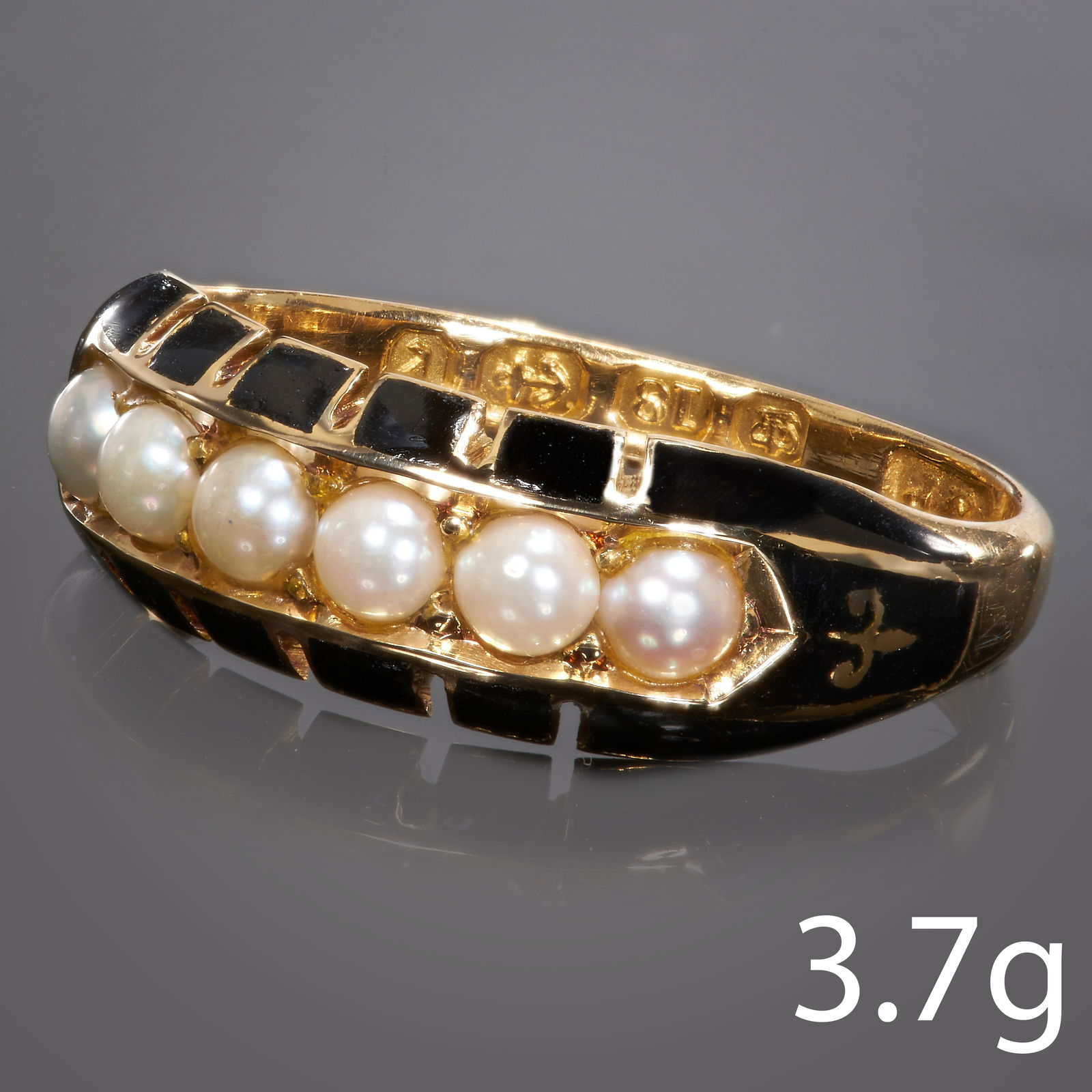 VICTORIAN ENAMEL AND PEARL RING (1 of 1)