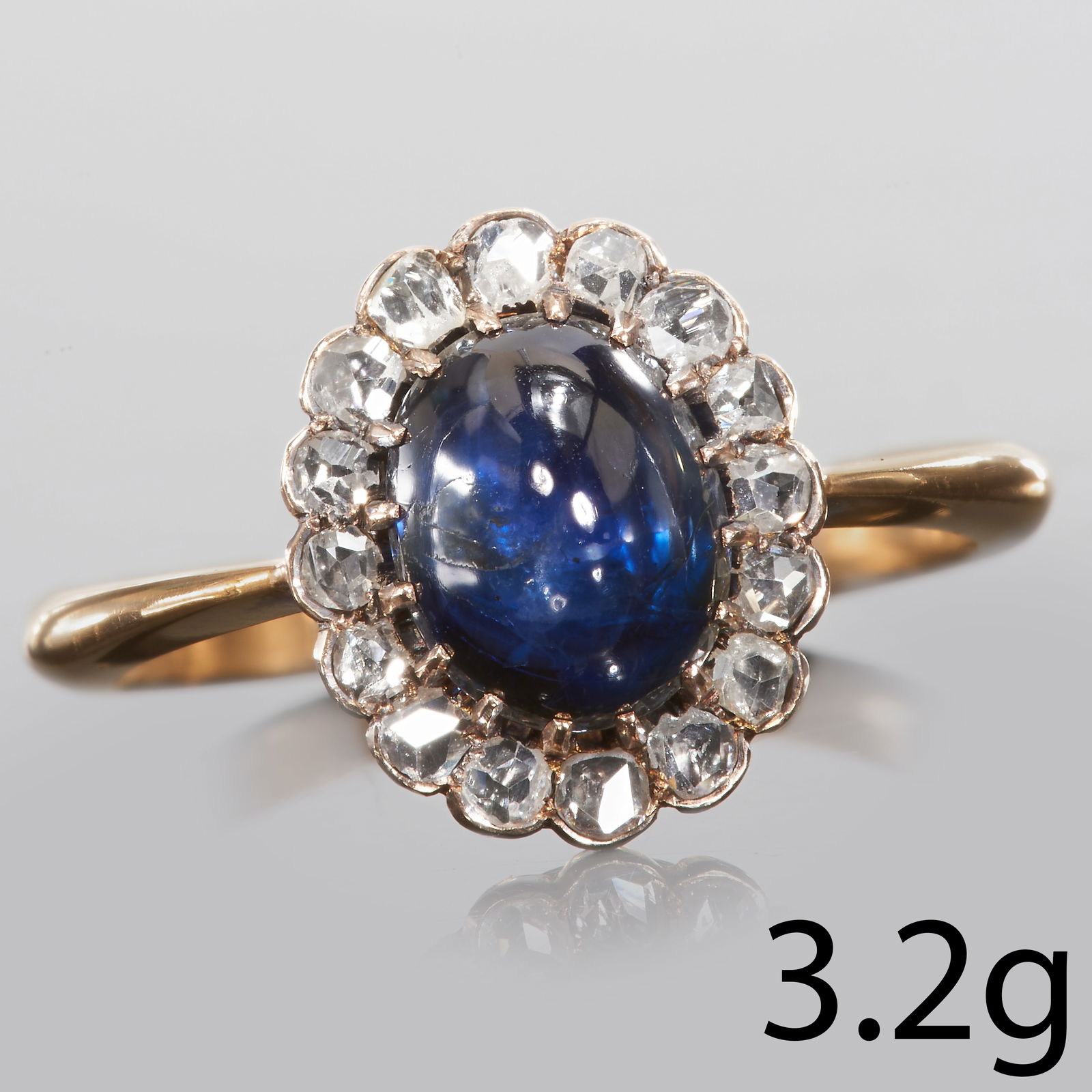SAPPHIRE AND DIAMOND CLUSTER RING (1 of 1)