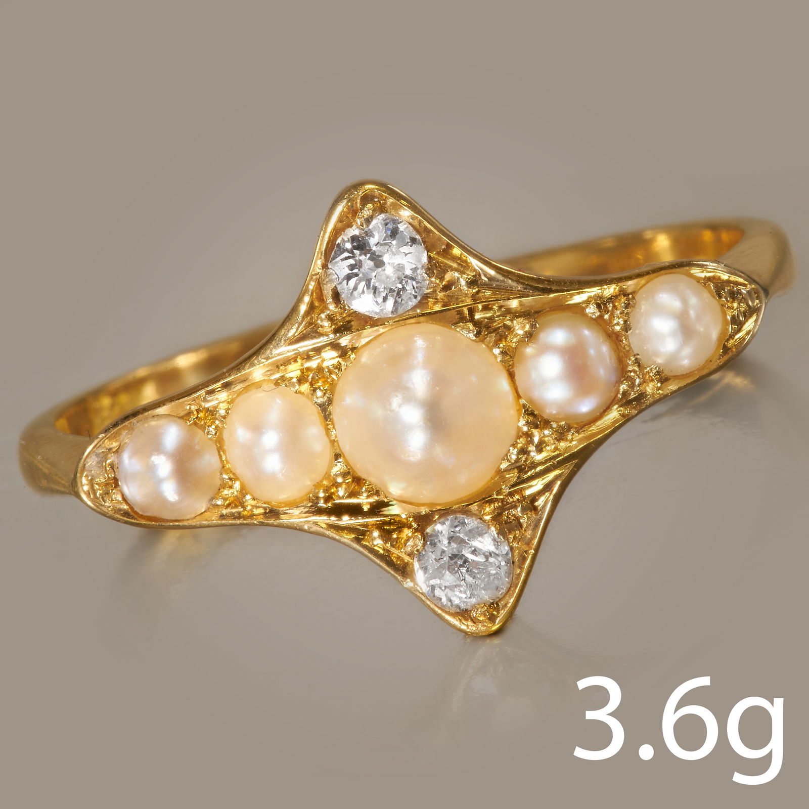 EDWARDIAN PEARL AND DIAMOND RING (1 of 1)