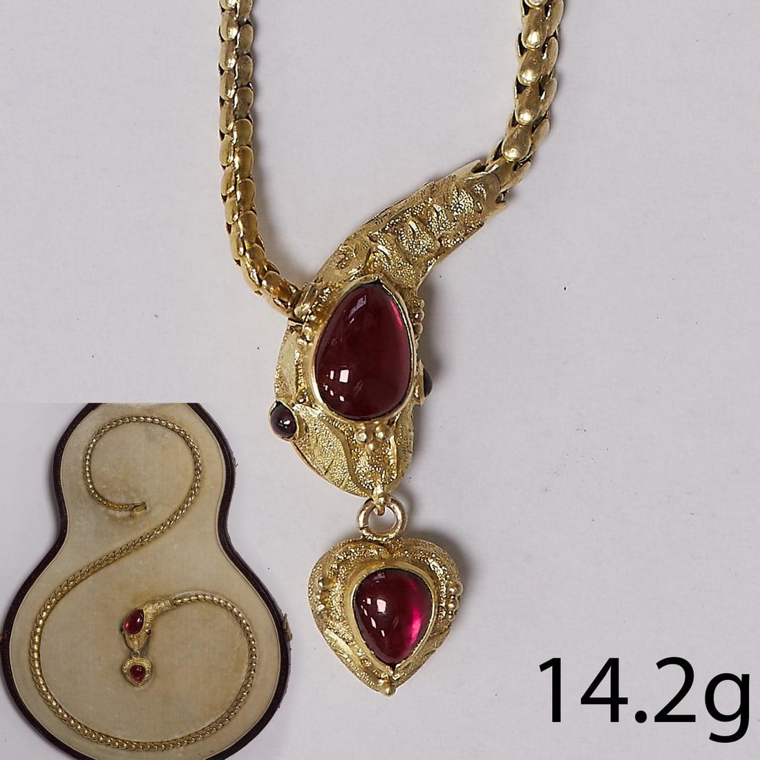 ANTIQUE GARNET SNAKE NECKLACE (1 of 2)