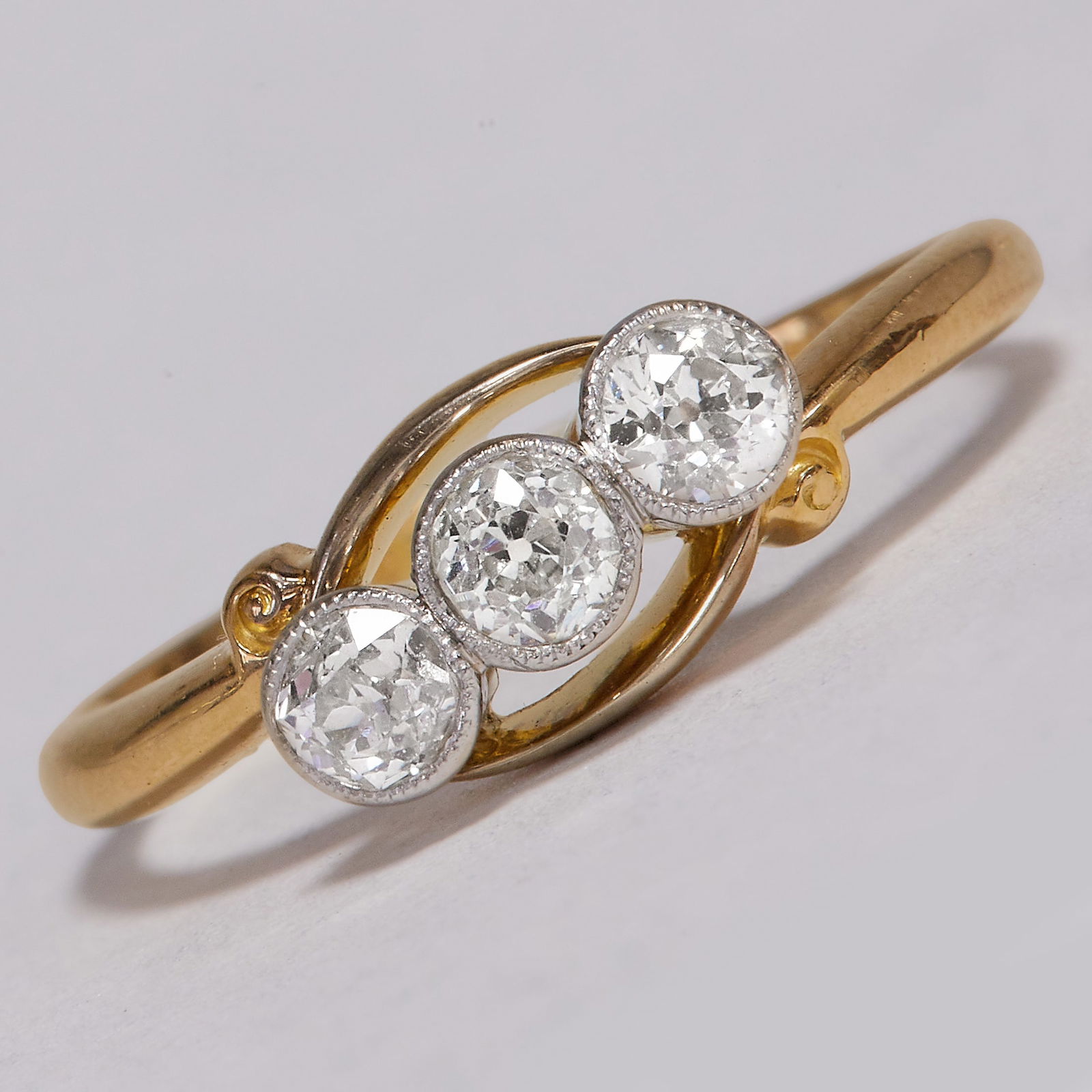 3-STONE DIAMOND CROSSOVER RING (1 of 1)