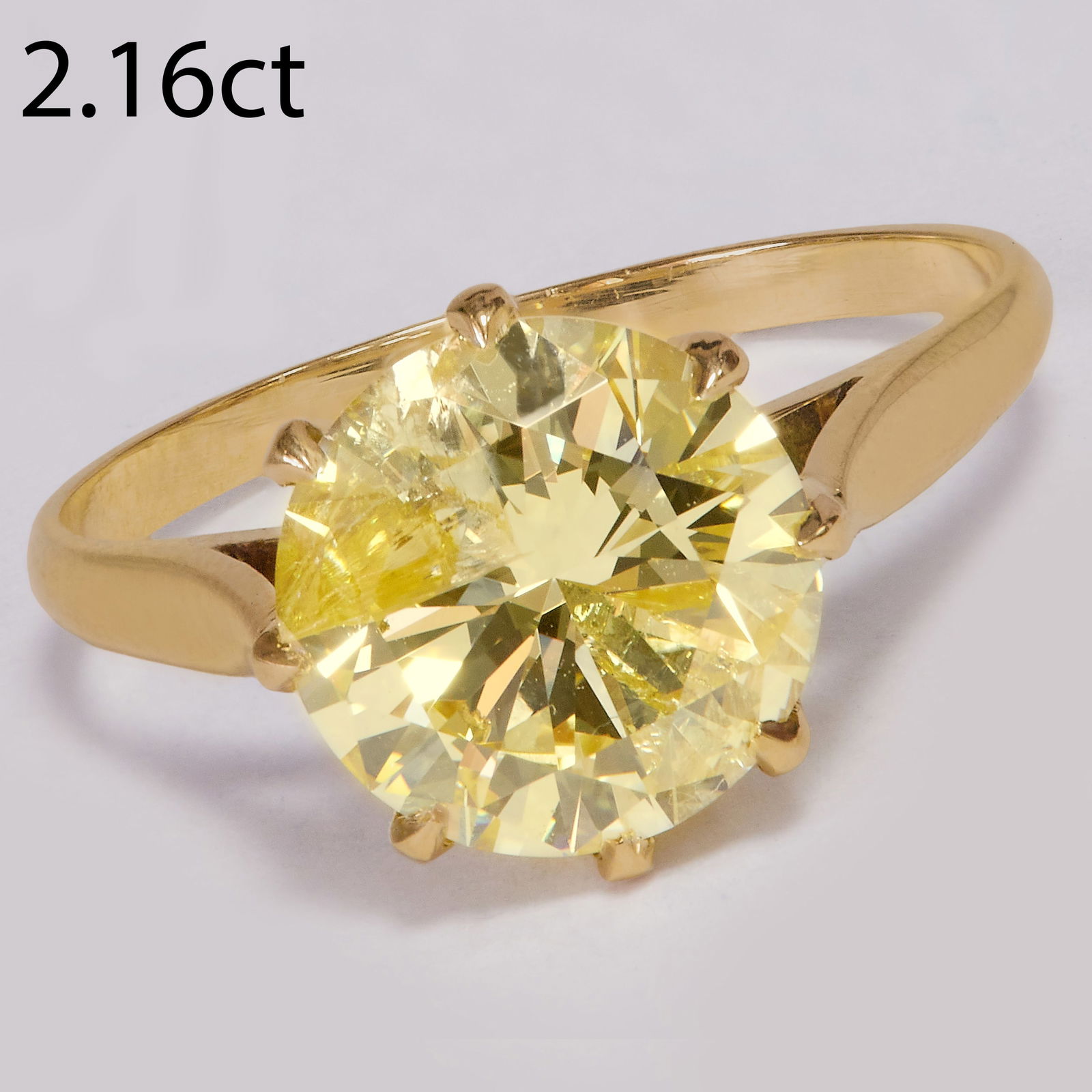 FANCY YELLOW DIAMOND SOLITAIRE RING (1 of 1)