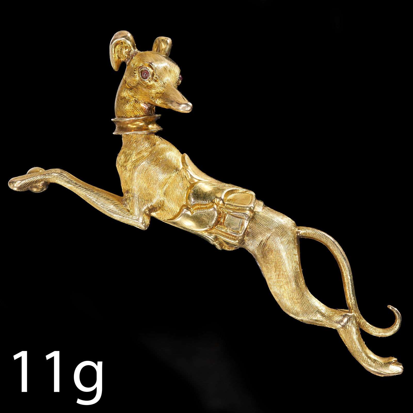 UNUSUAL VICTORIAN LARGE GREYHOUND BROOCH, (1 of 1)
