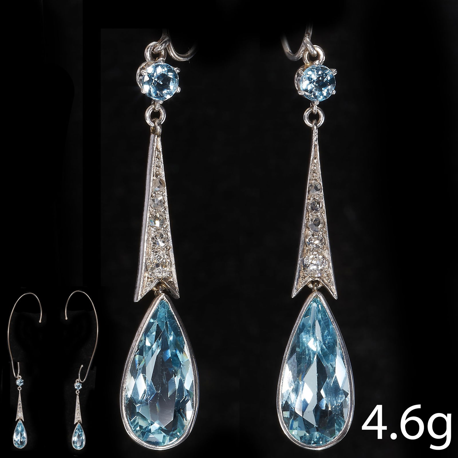 BELLE EPOQUE AQUAMARINE AND DIAMOND EARRINGS (1 of 2)