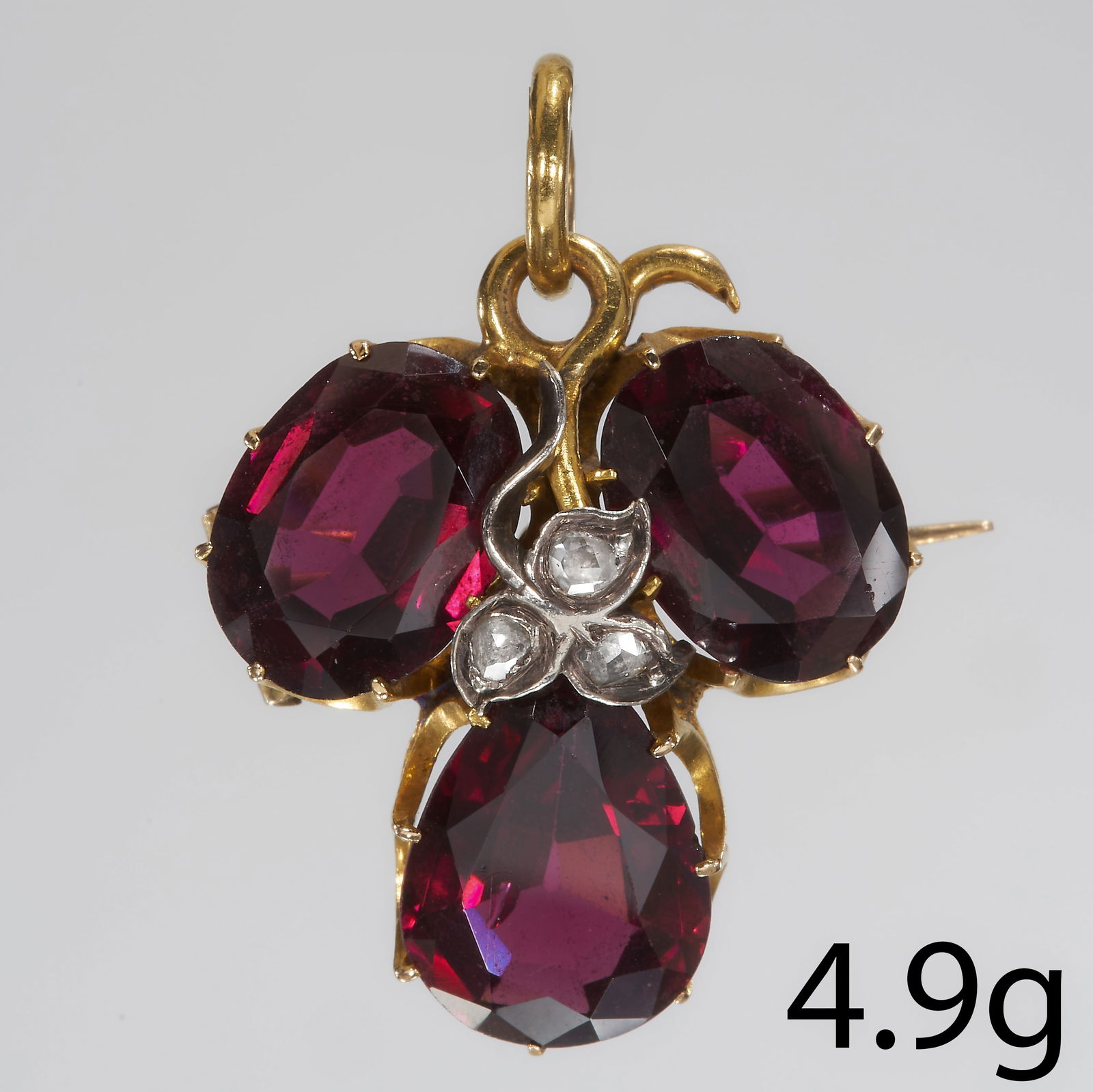 VICTORIAN GARNET AND DIAMOND PENDANT/BROOCH (1 of 1)