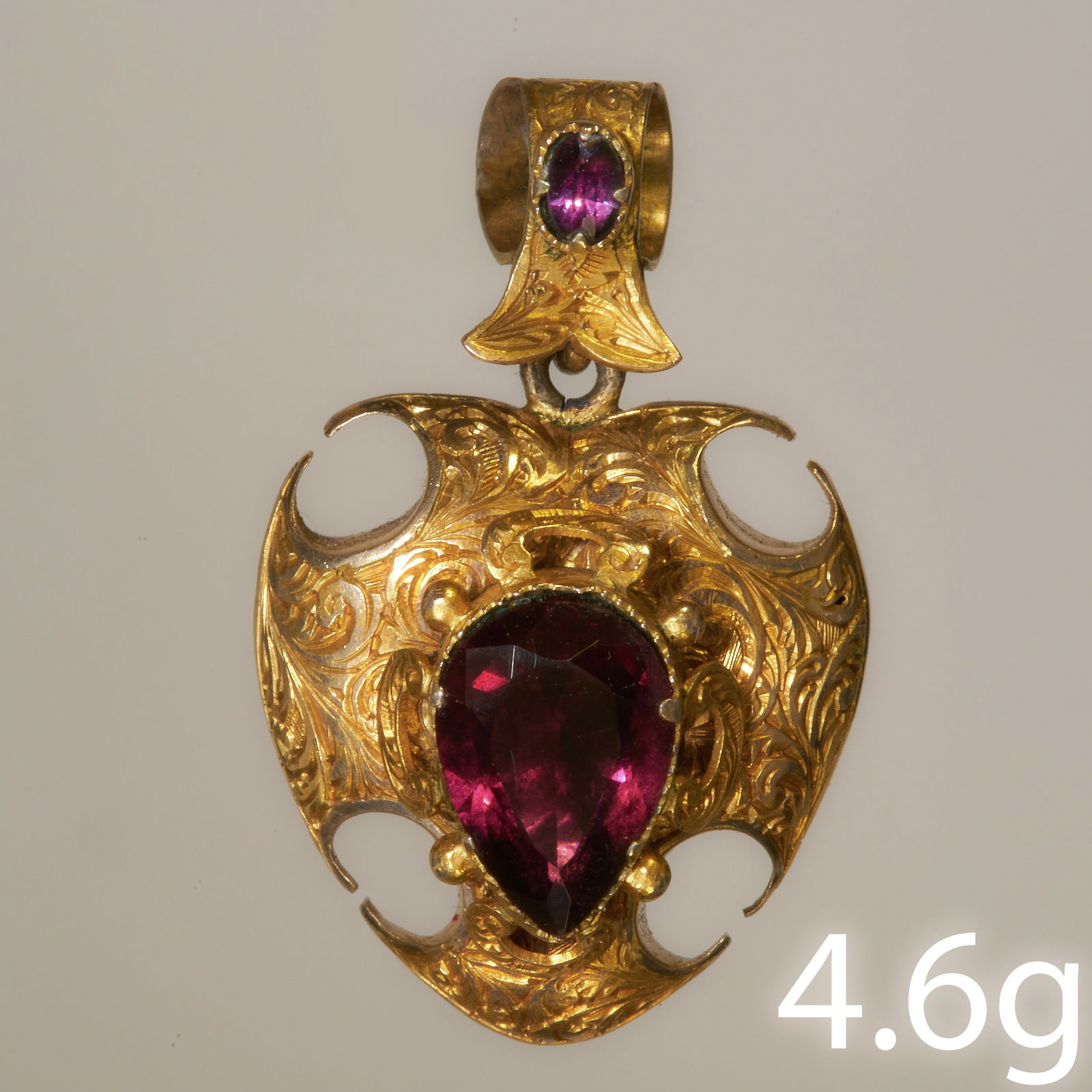 VICTORIAN GARNET HEART PENDANT (1 of 1)