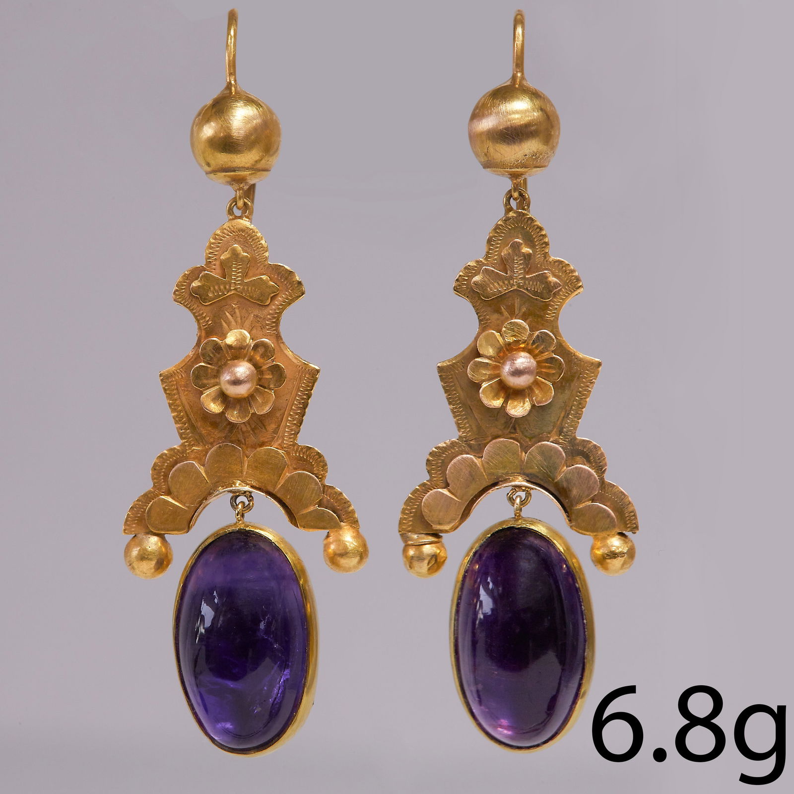 PAIR OF VICTORIAN AMETHYST EARRINGS (1 of 1)
