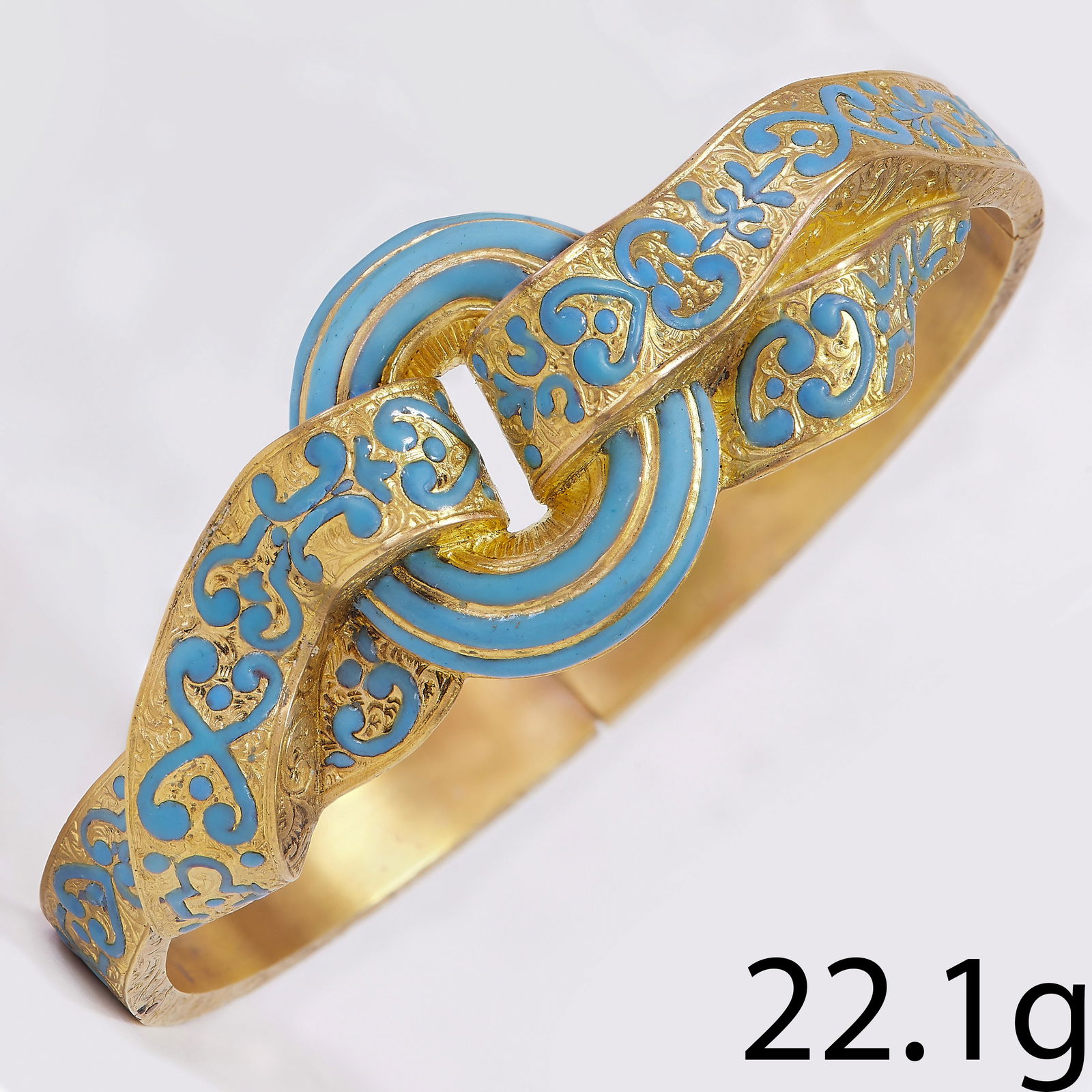 VICTORIAN ENAMEL HINGED BANGLE (1 of 1)