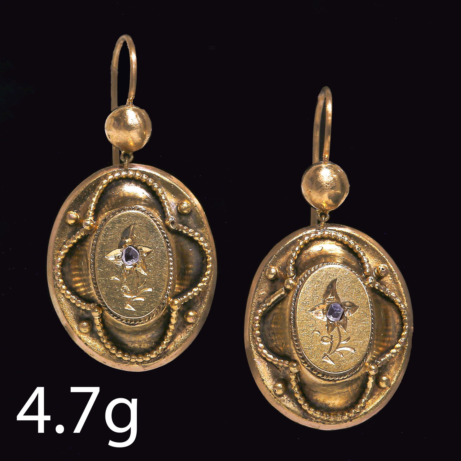 PAIR OF VICTORIAN DIAMOND EARRINGS (1 of 1)
