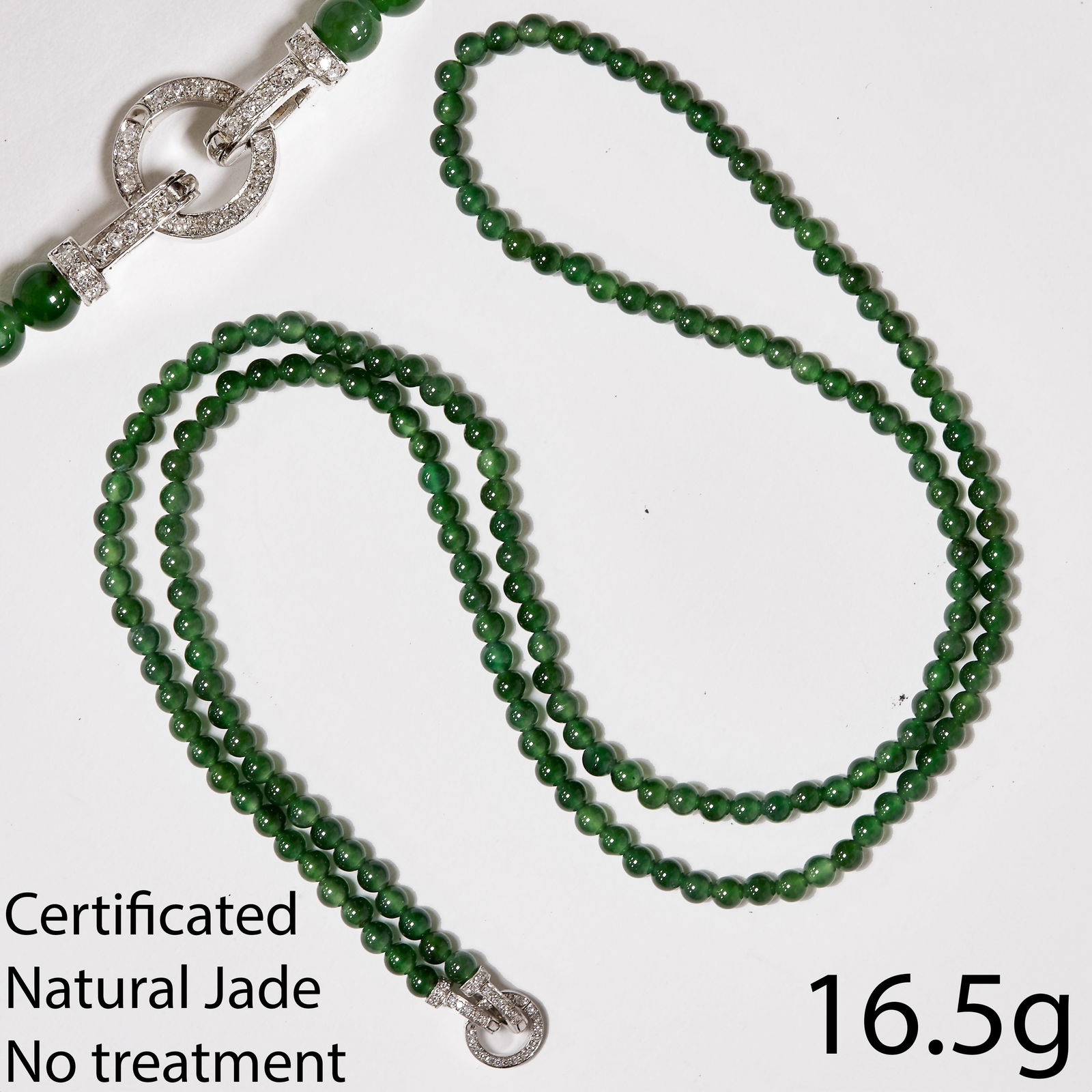 CERTIFICATED TYPE A JADE AND DIAMOND NECKLACE (1 of 1)