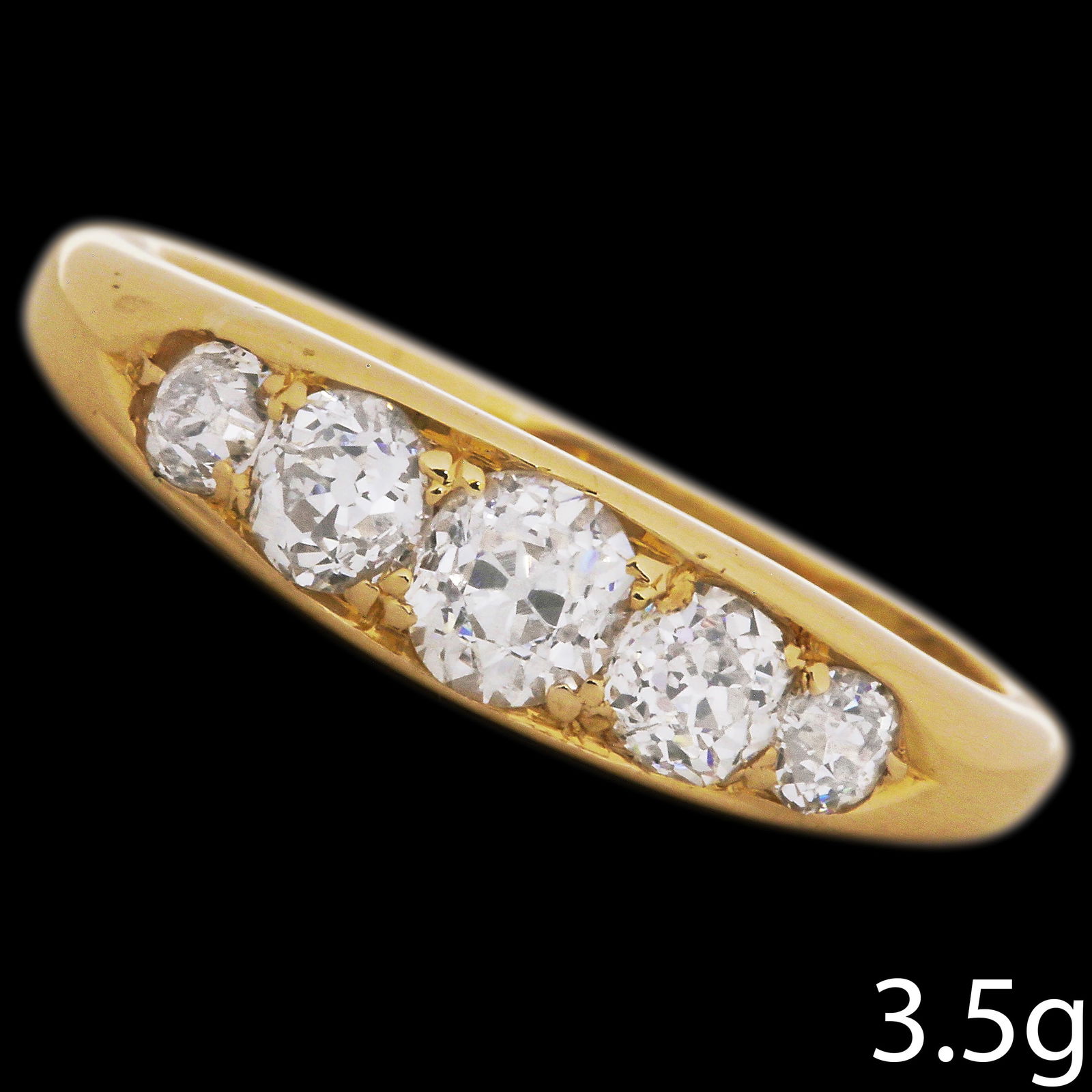 FIVE STONE OLD CUT DIAMOND RING (1 of 1)