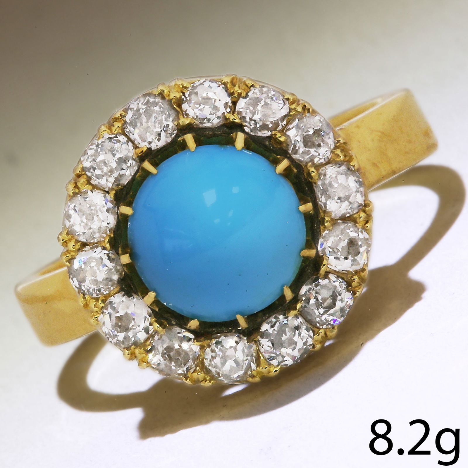 TURQUOISE AND DIAMOND CLUSTER RING (1 of 1)