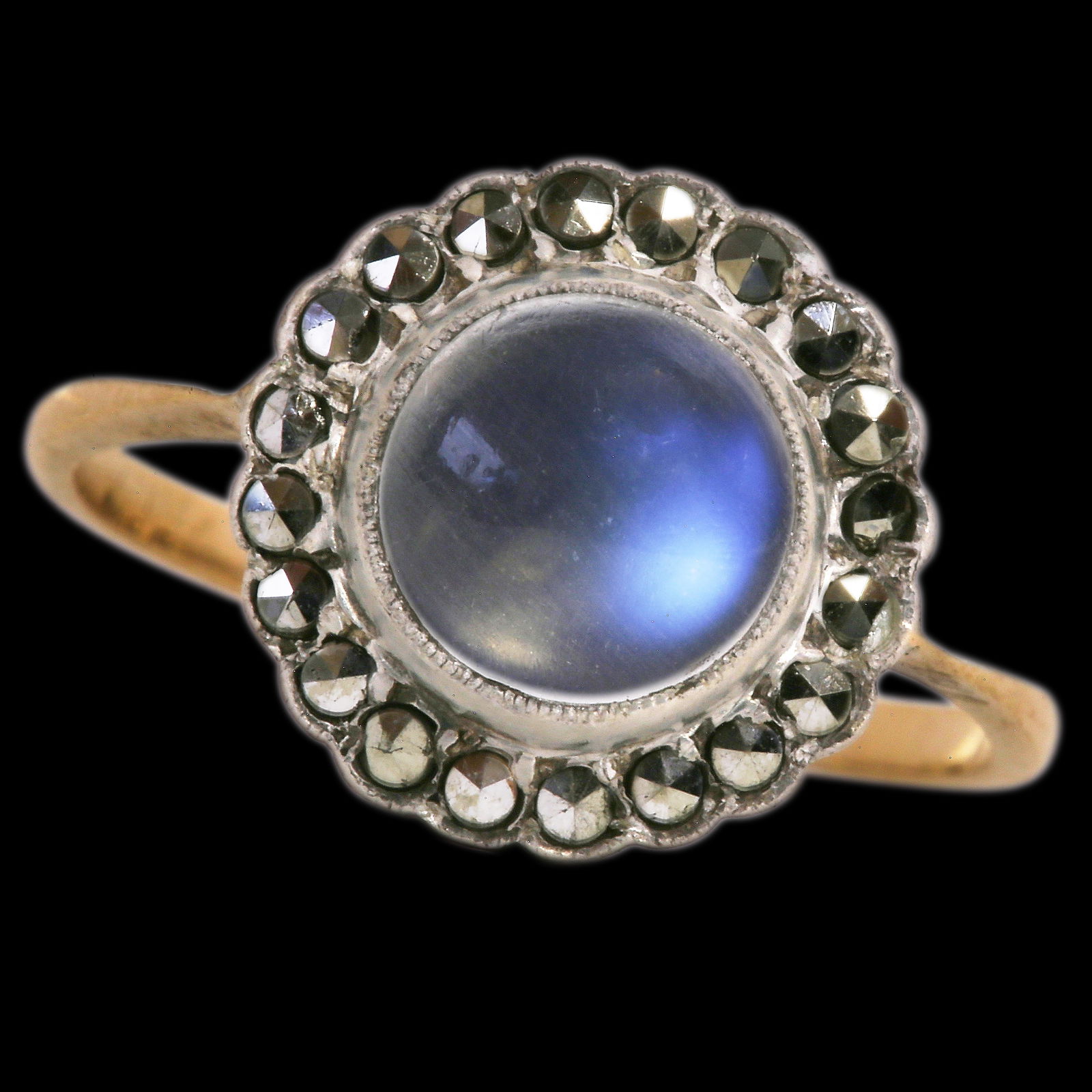 MOONSTONE GOLD CLUSTER RING (1 of 1)