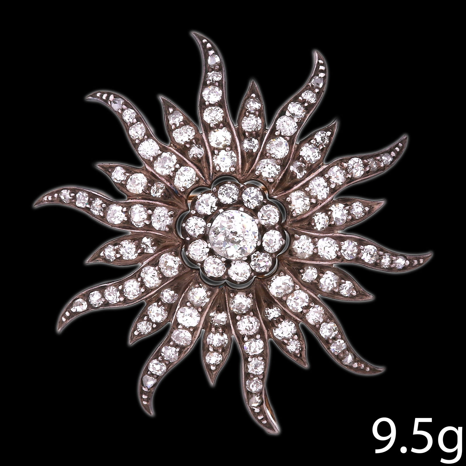 VICTORIAN SUN OF SPLENDOR DIAMOND BROOCH