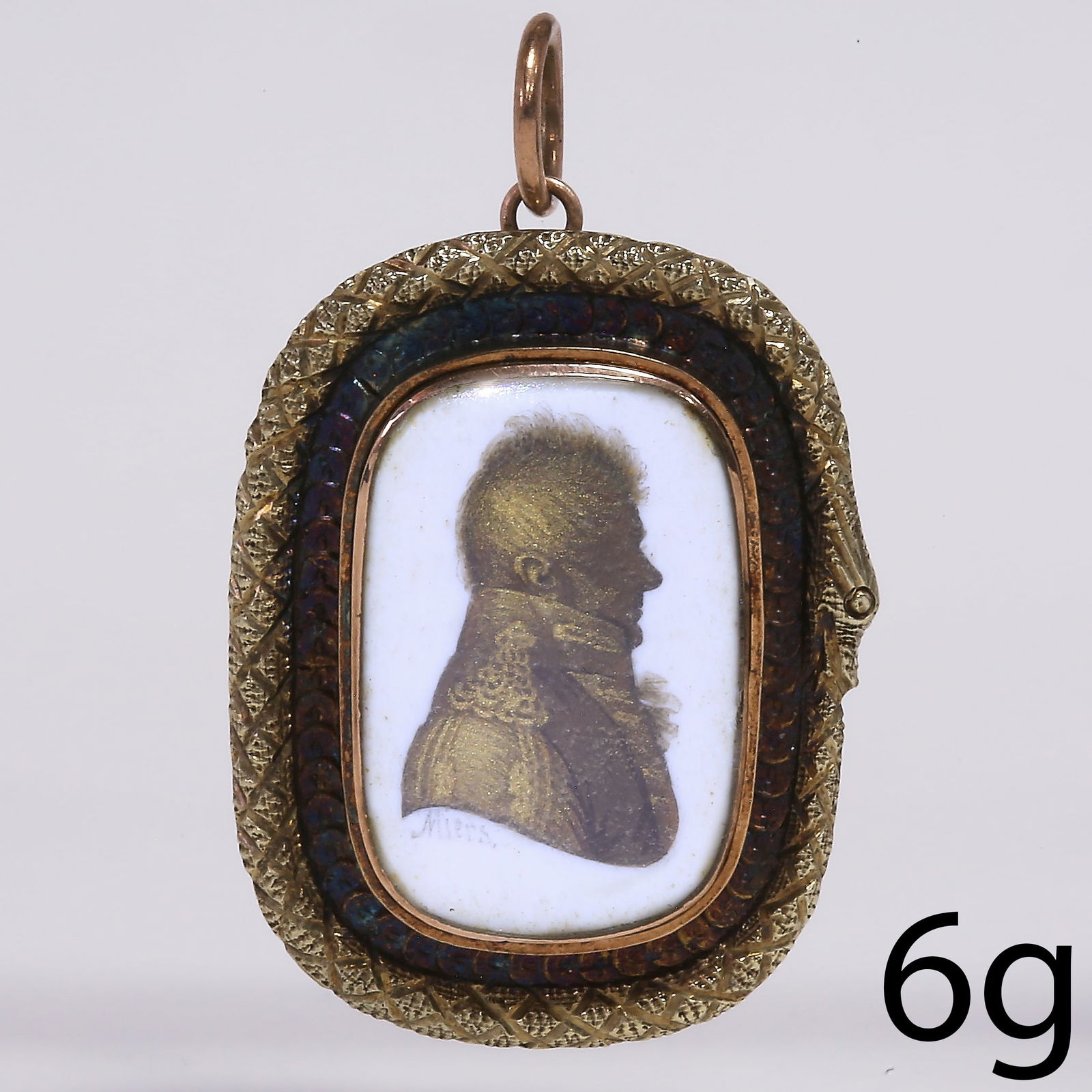 JOHN MIERS, A GEORGE III PORTRAIT MINIATURE OUROBOROS BROOCH/PENDANT (1 of 1)
