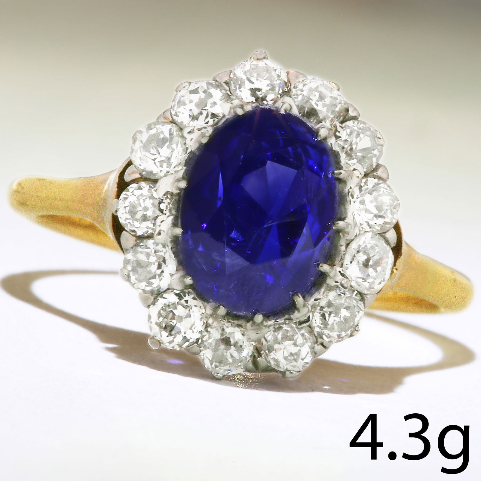 SAPPHIRE AND DIAMOND CLUSTER RING (1 of 1)