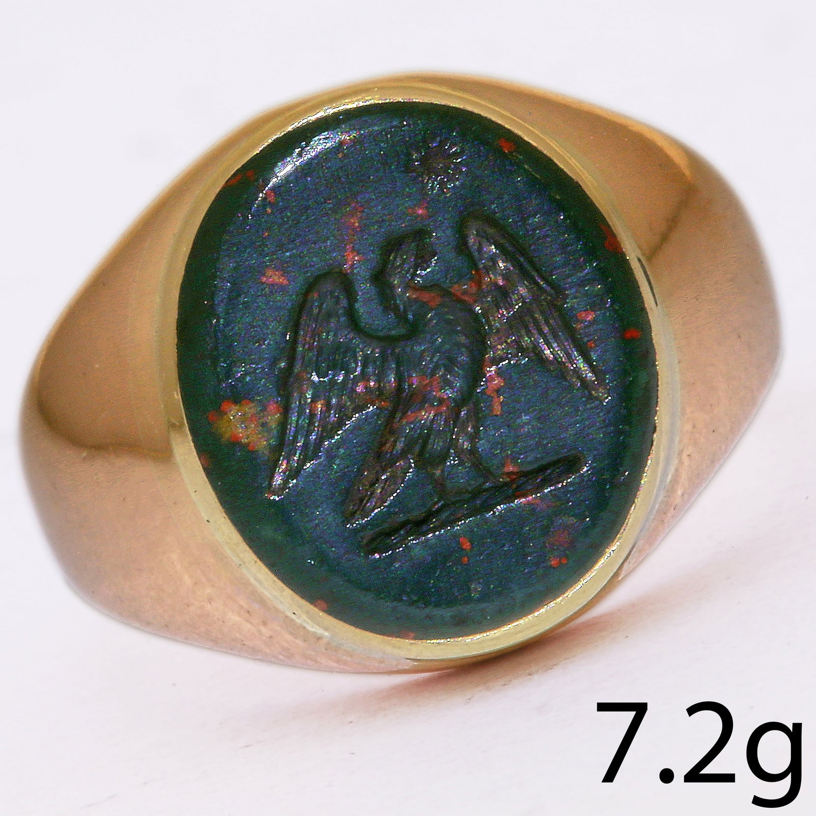 ANTIQUE GOLD BLOODSTONE SEAL RING (1 of 1)