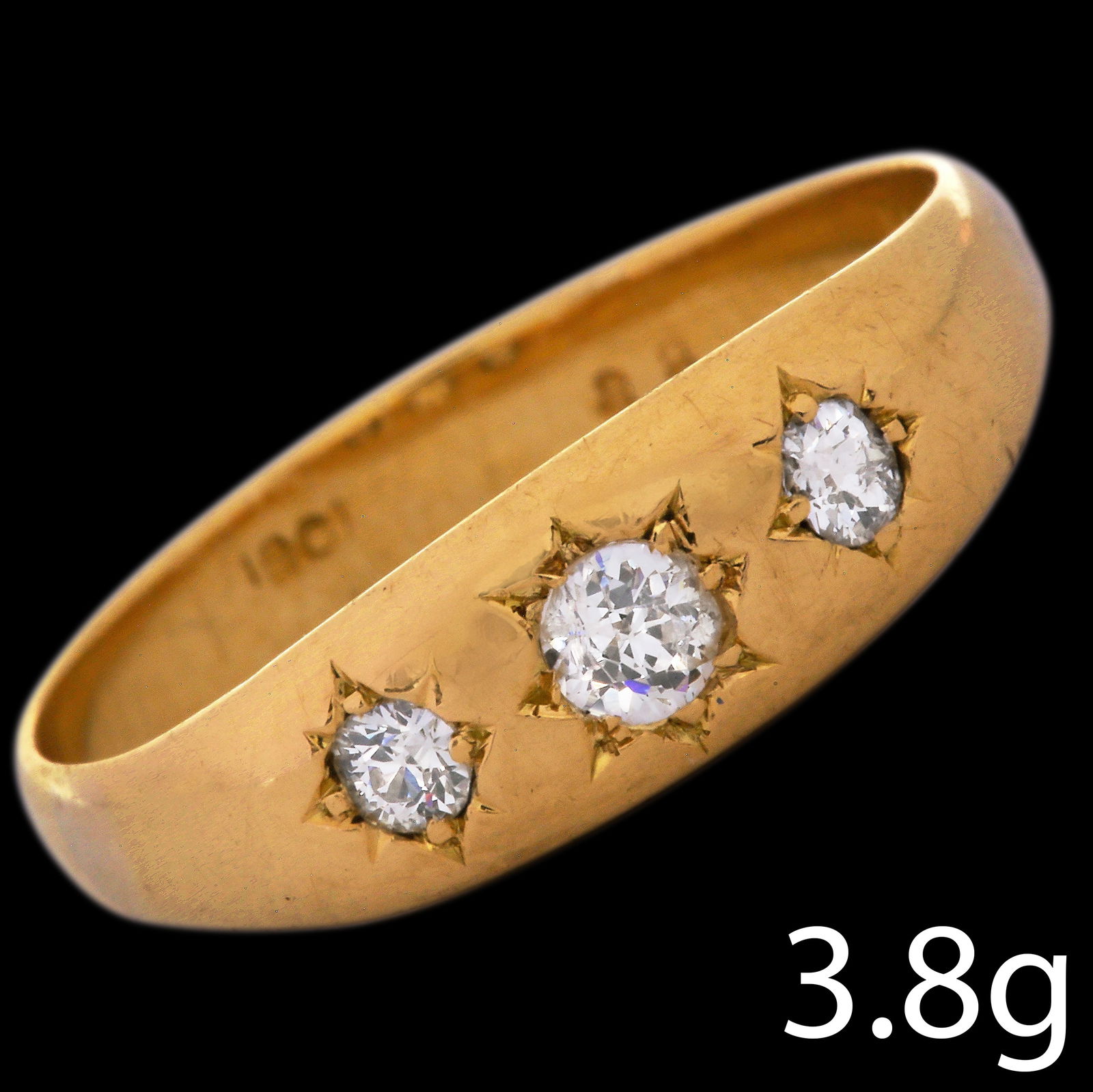 DIAMOND THREE STONE GYPSY RING (1 of 1)