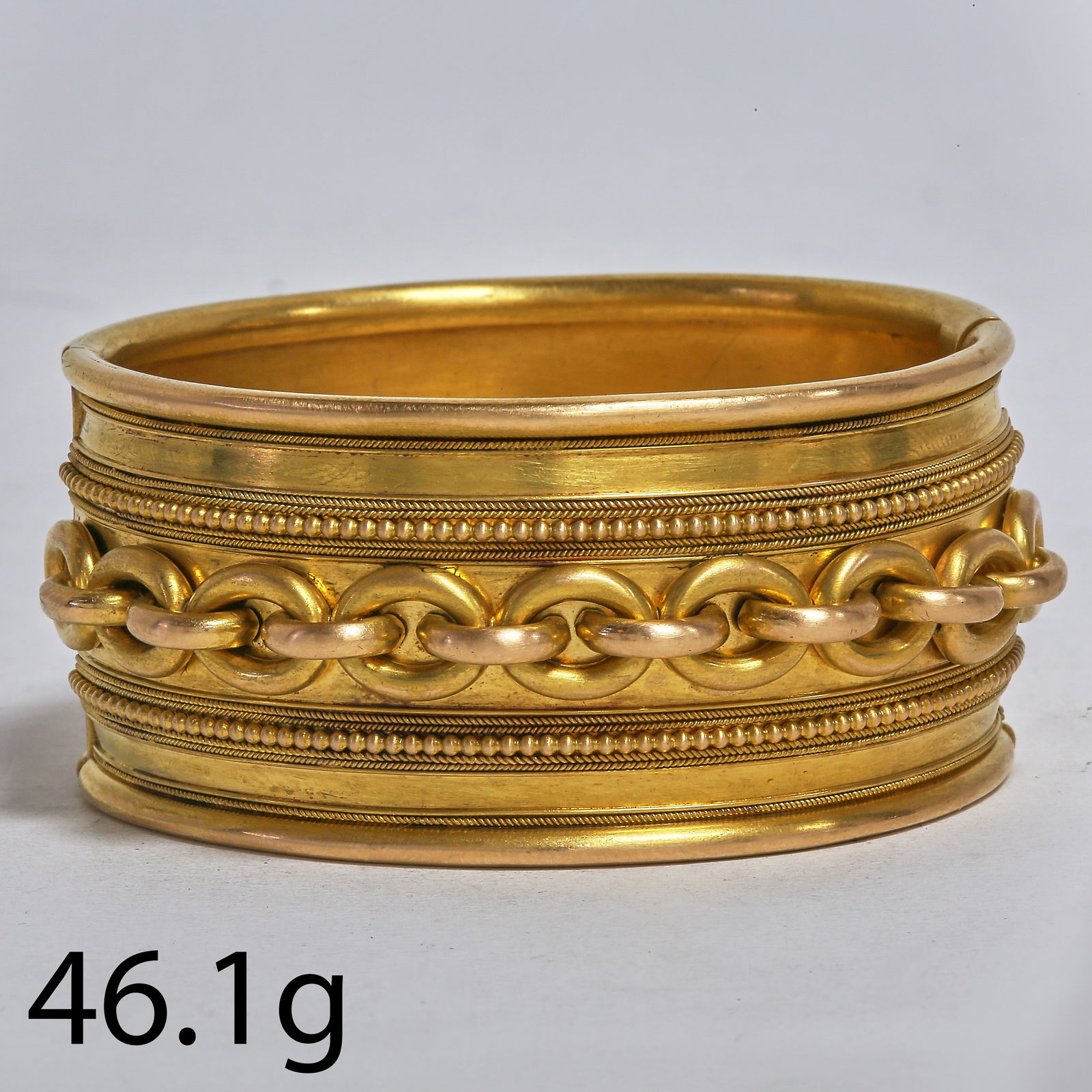 VICTORIAN WIFE CUFF BANGLE WITH CABLE LINK MOTIF (1 of 1)