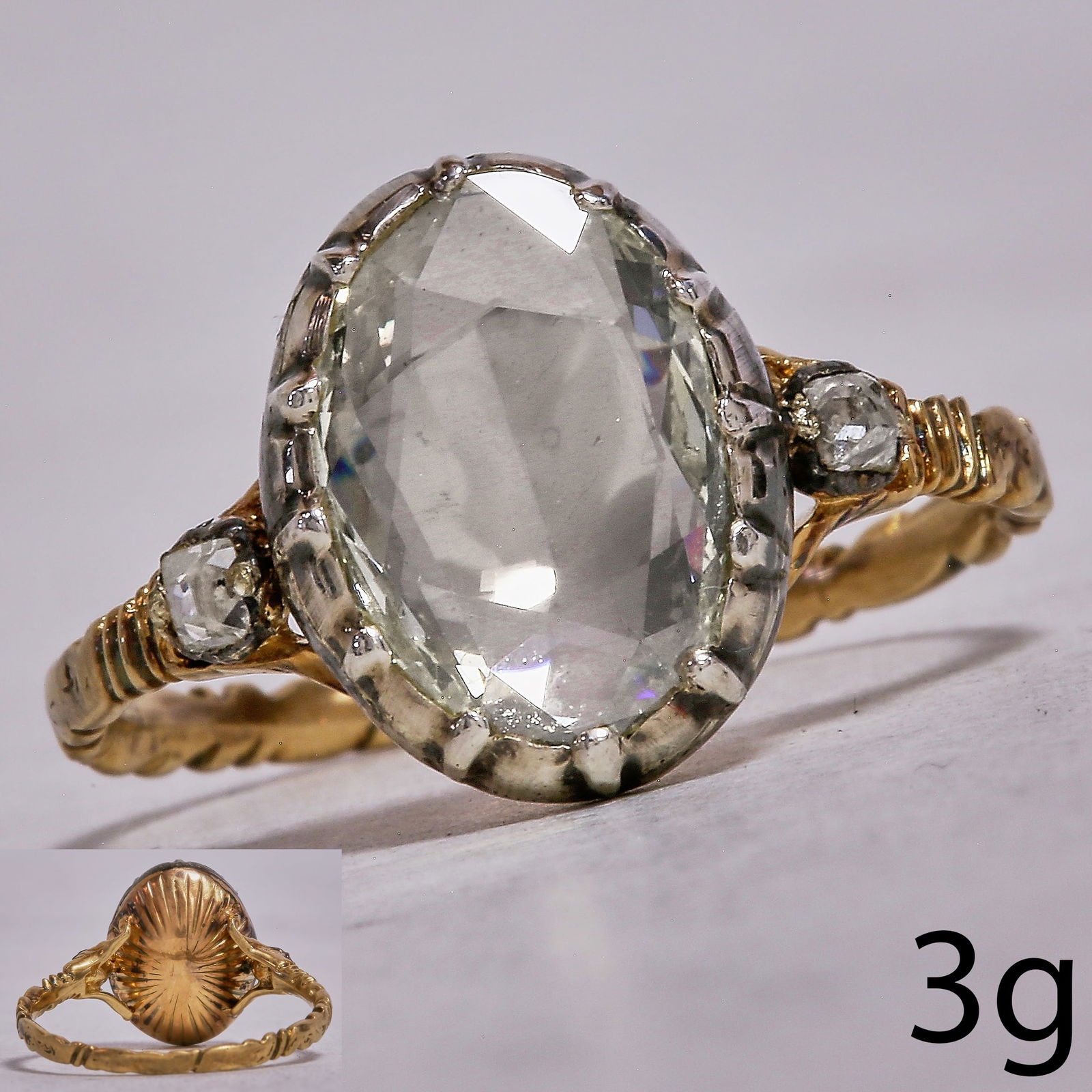 ANTIQUE DIAMOND SOLITAIRE RING (1 of 1)