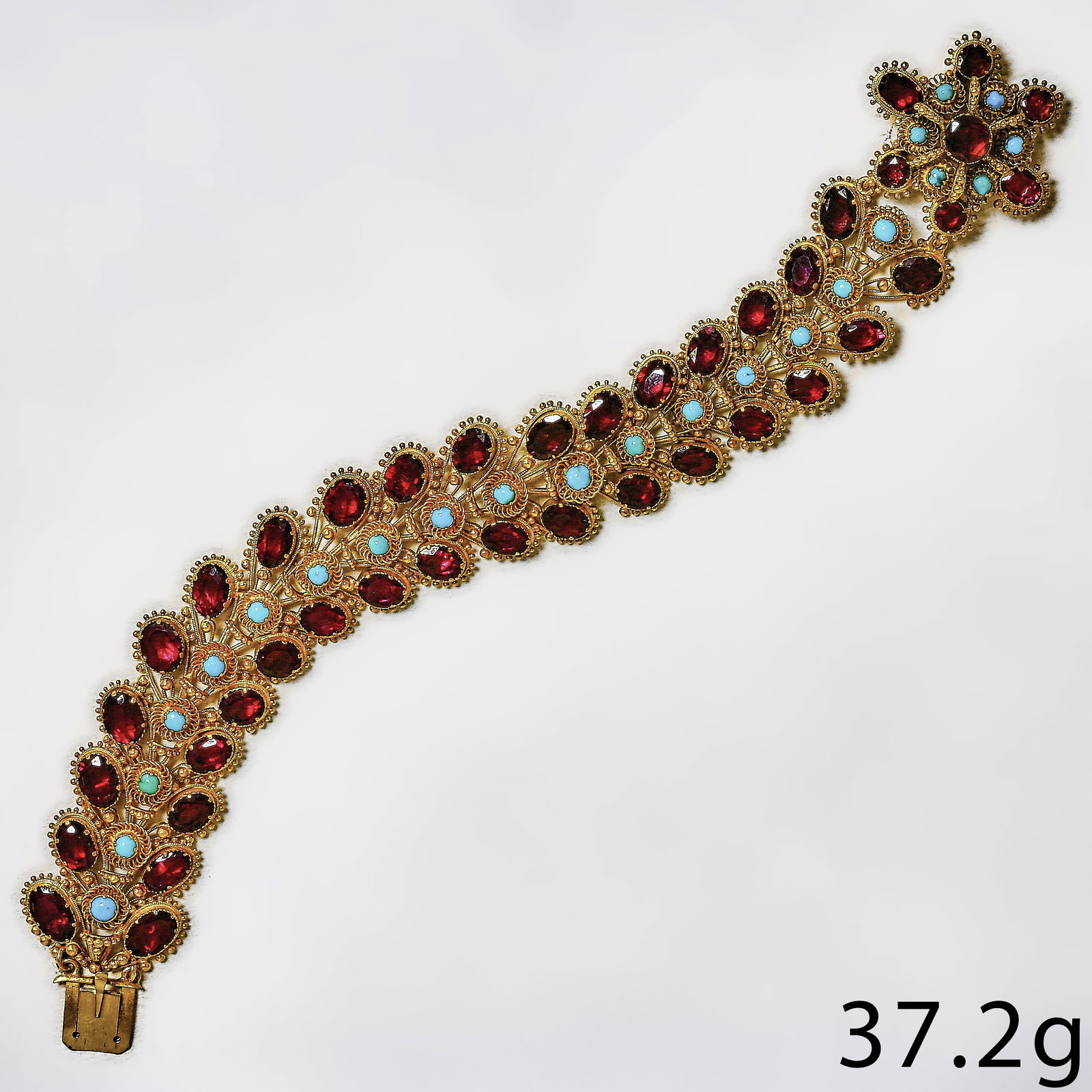 ANTIQUE GARNET AND TURQUOISE BRACELET (1 of 1)